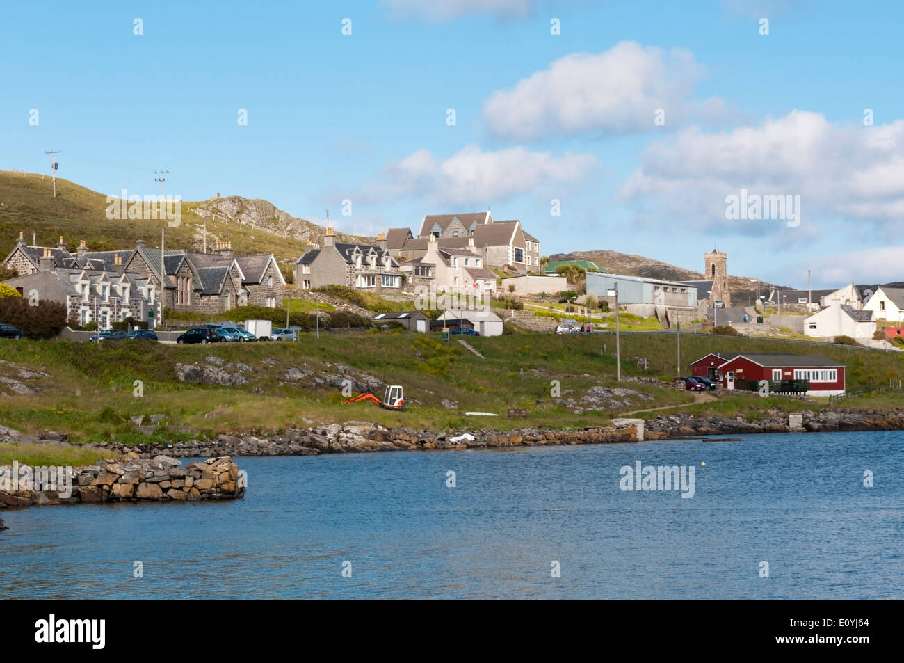 Castlebay, dem Hauptort auf der Insel Barra in den äußeren Hebriden. Stockfoto