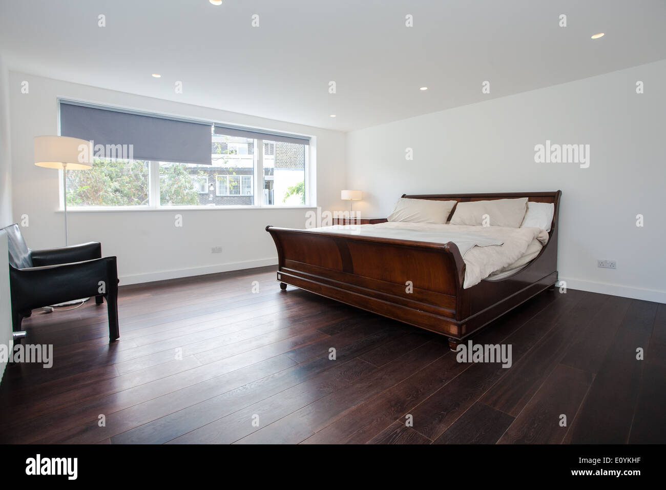 Schlafzimmer im modernen Haushalt. London, UK Stockfoto