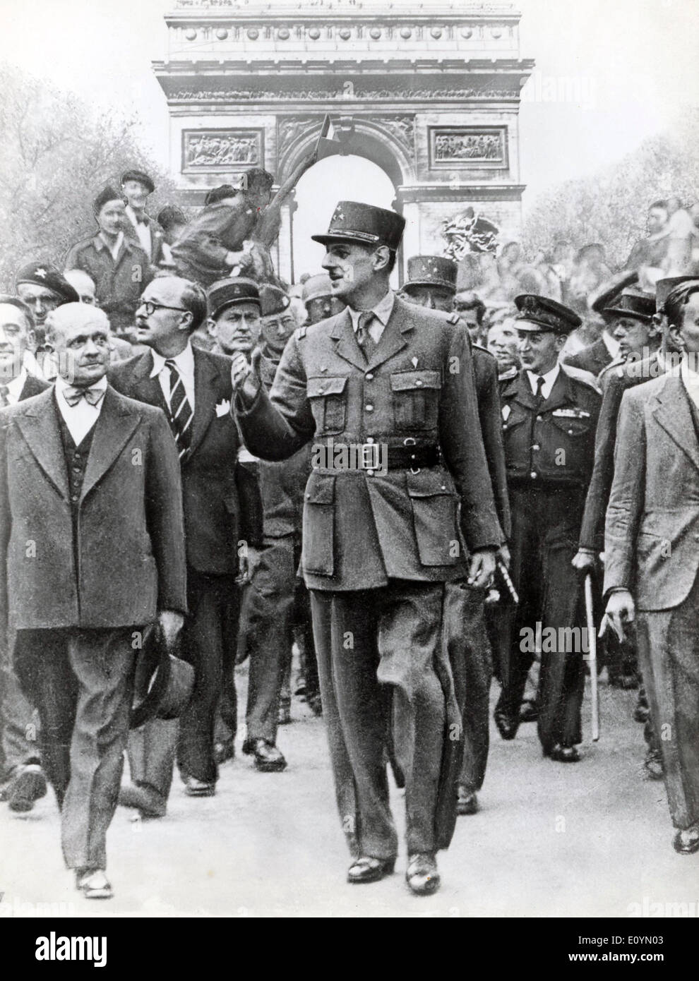 Charles de Gaul zweiten Weltkrieg Paris Frankreich 1944 Geschichte des zweiten Weltkriegs historische Stockfoto