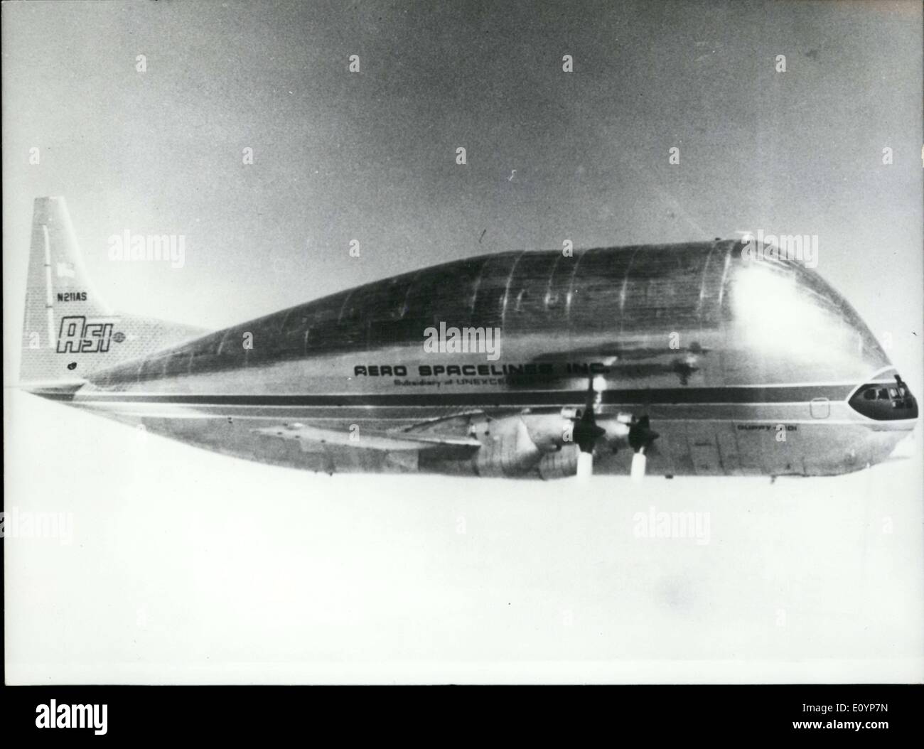 21. Januar 1971 - Airbus-Frachtflugzeug '' Super Guppy 201' Stockfoto