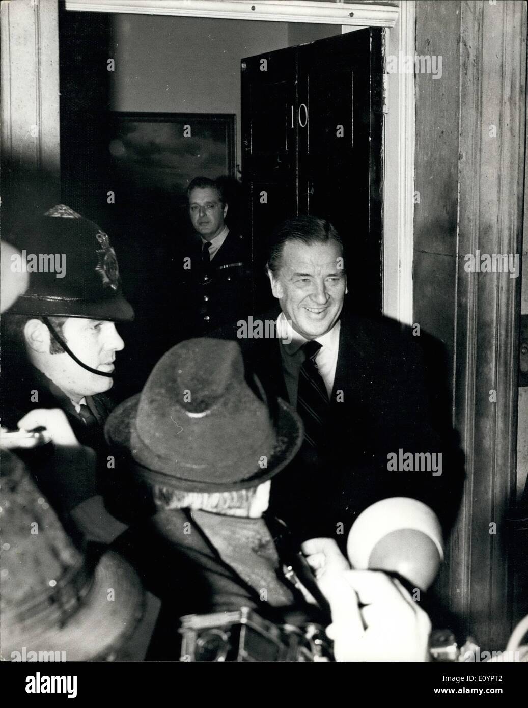 3. März 1971 - Henry Ford II Mittagessen mit The Prime Minister in Nr. 10 Downing Street: Mr.Henry Ford 11 frühstückte informell mit Stockfoto