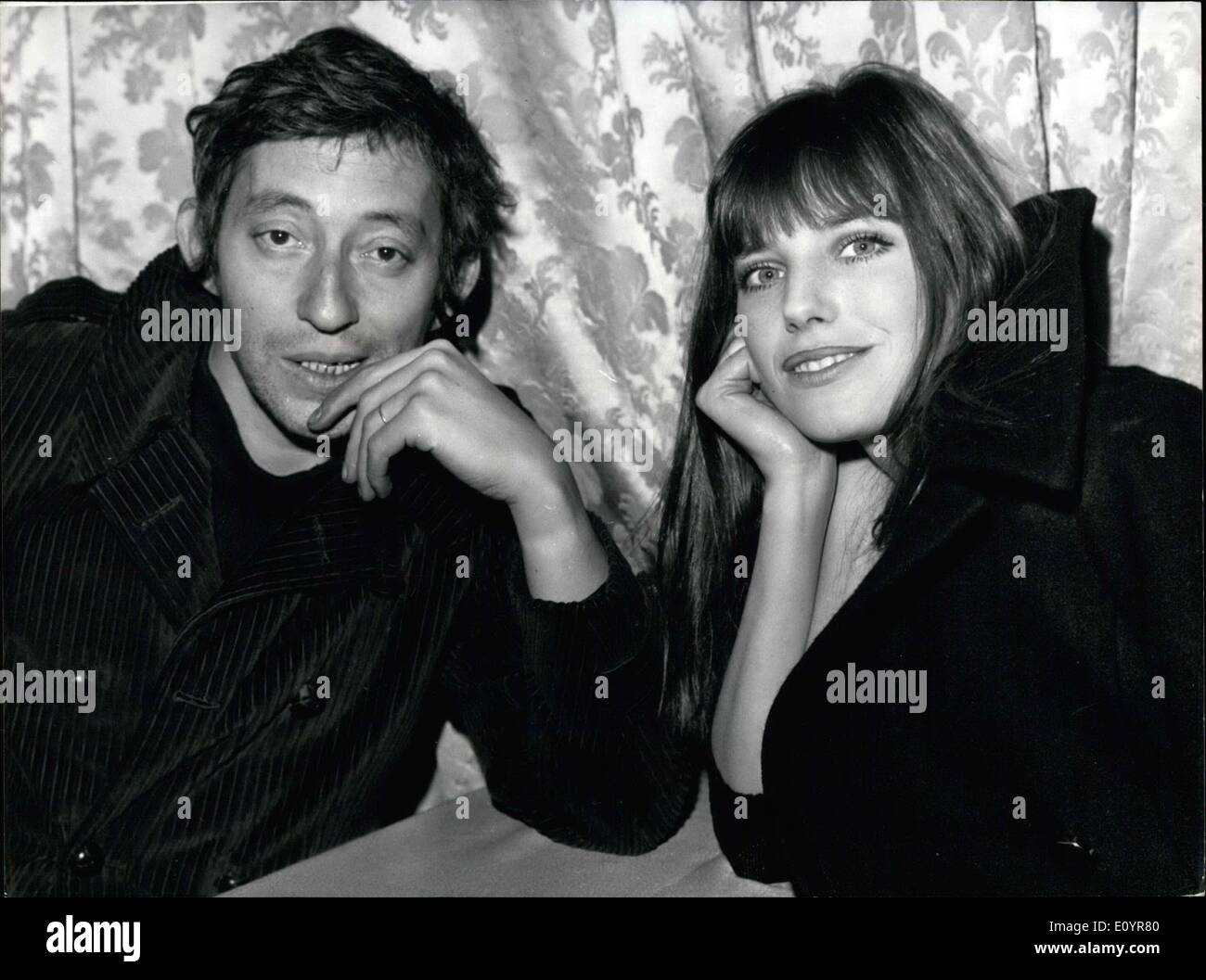 26. März 1971 - erwarten Brautpaar Jane Birkin und Serge Gainsbourg erstes Kind ESS.c Stockfoto