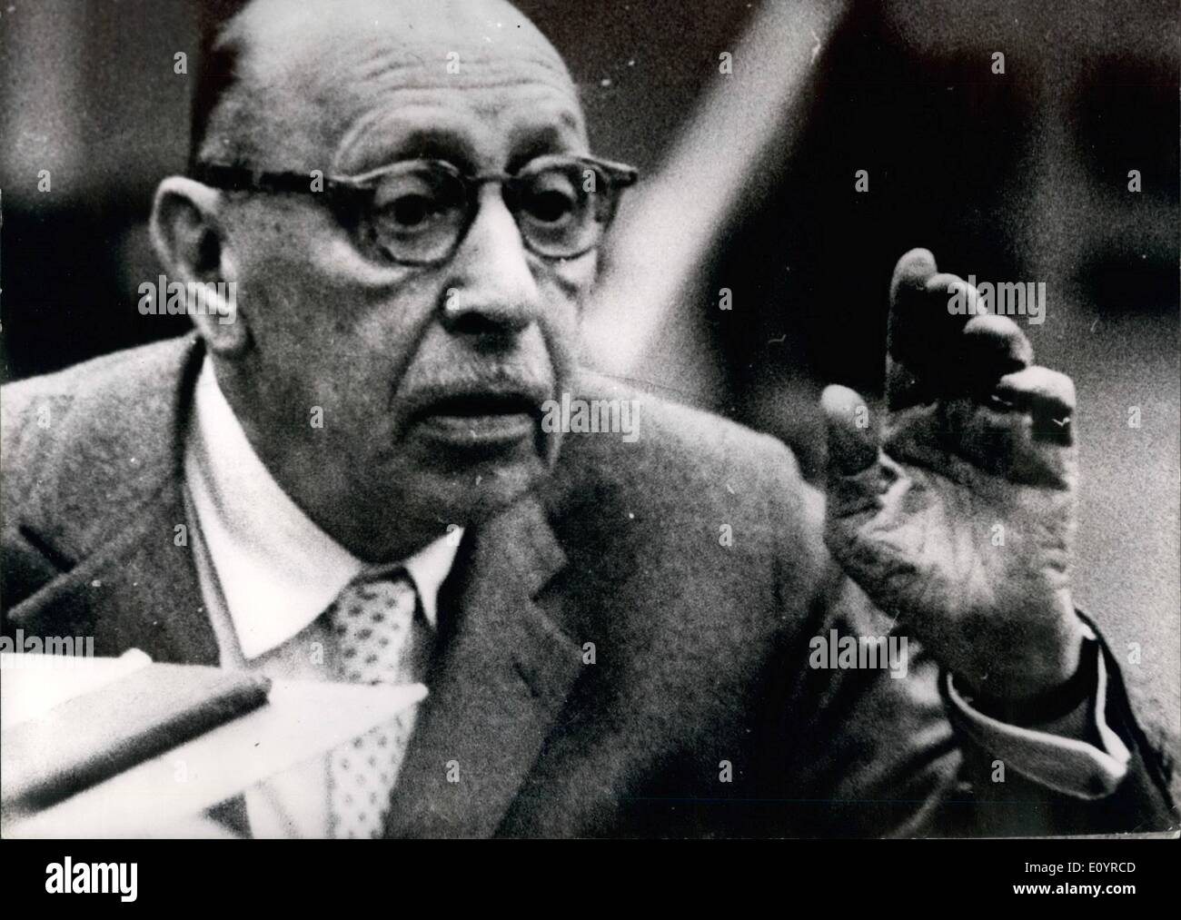 4. April 1971 - Igor Strawinsky stirbt bei der Alter von Eighty - Eight: Igor Stravinsky, der einflussreichsten Komponisten des 20. Jahrhunderts, starb in seiner Wohnung der Fifth Avenue in New York heute offenbar an einem Herzinfarkt. Er war 88 und war für ca. 12 Monate krank gewesen. Foto zeigt Igor Stravinsky, der in New York im Alter von 88 Jahren gestorben ist. Stockfoto