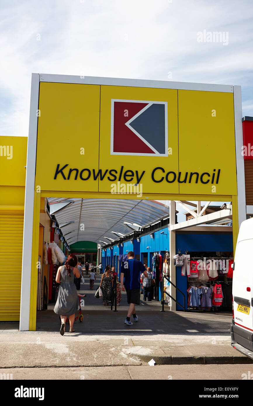 neuer Markt in Kirkby Kirkby Stadtzentrum Merseyside UK Stockfoto