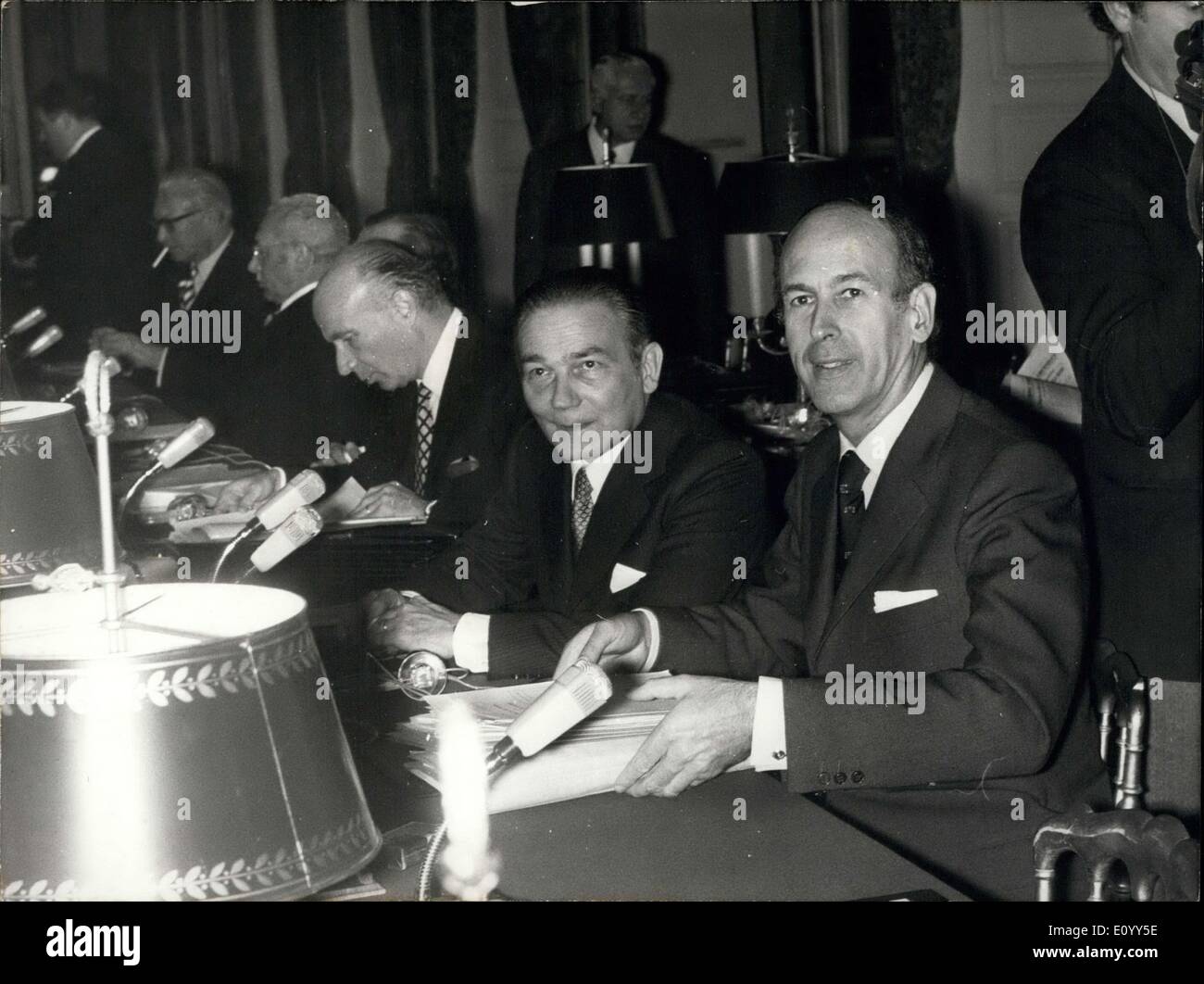 4. November 1971 - trafen sich Minister der Finanzen aus den sechs Ländern des gemeinsamen Marktes in Versailles, um die Situation zu prüfen, ein wenig mehr einen Monat nach der letzten Versammlung des Internationalen Währungsfonds. Stockfoto