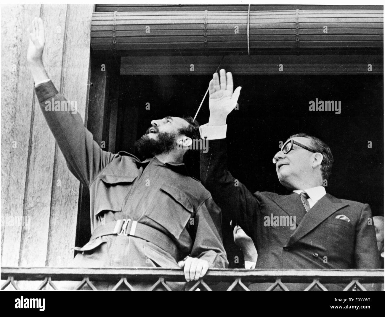 Präsident von Kuba Fidel Castro mit Salvador Allende Stockfoto