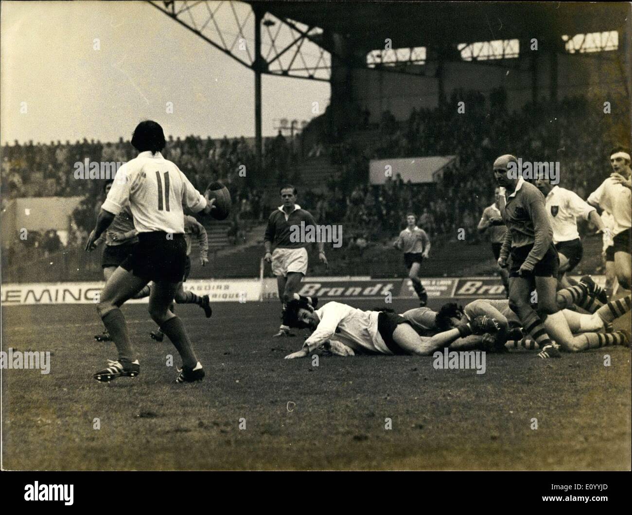 27. November 1971 - rächt sich französische Rugby-Mannschaft im australischen Team 18-9 Stockfoto