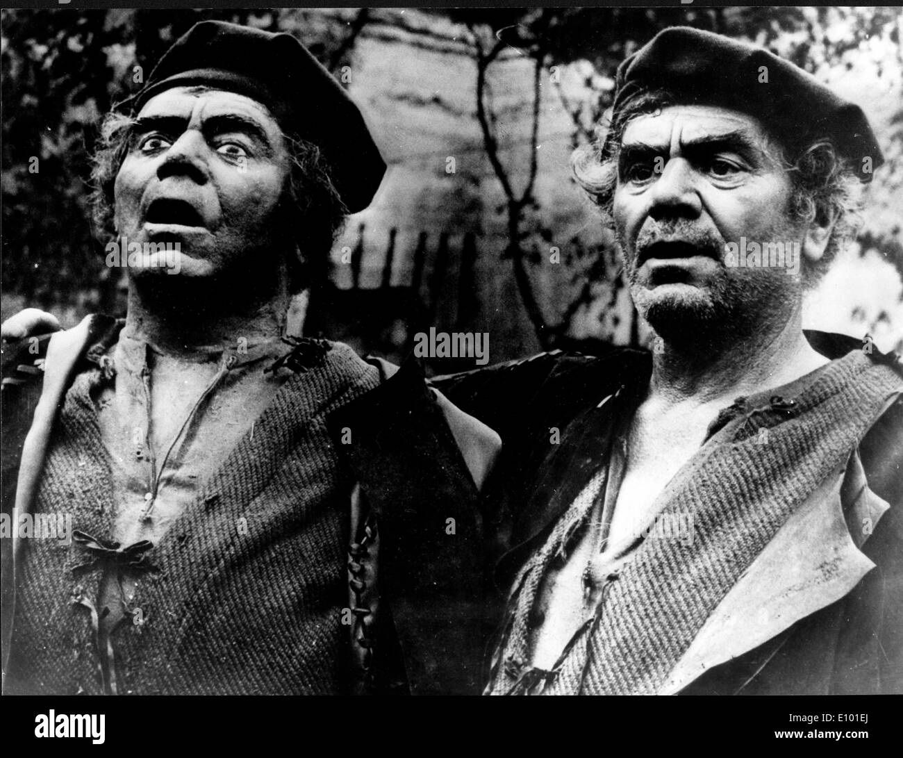 Schauspieler Ernest Borgnine mit Wachsfigur Stockfoto