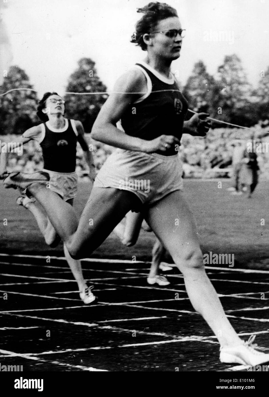 Ehemaliger Leichtathlet GISELE BIRKEMEYER ist eine olympische Medaillengewinner aus Deutschland und einer der Top-Athleten in der 80m-Hürdenlauf Stockfoto