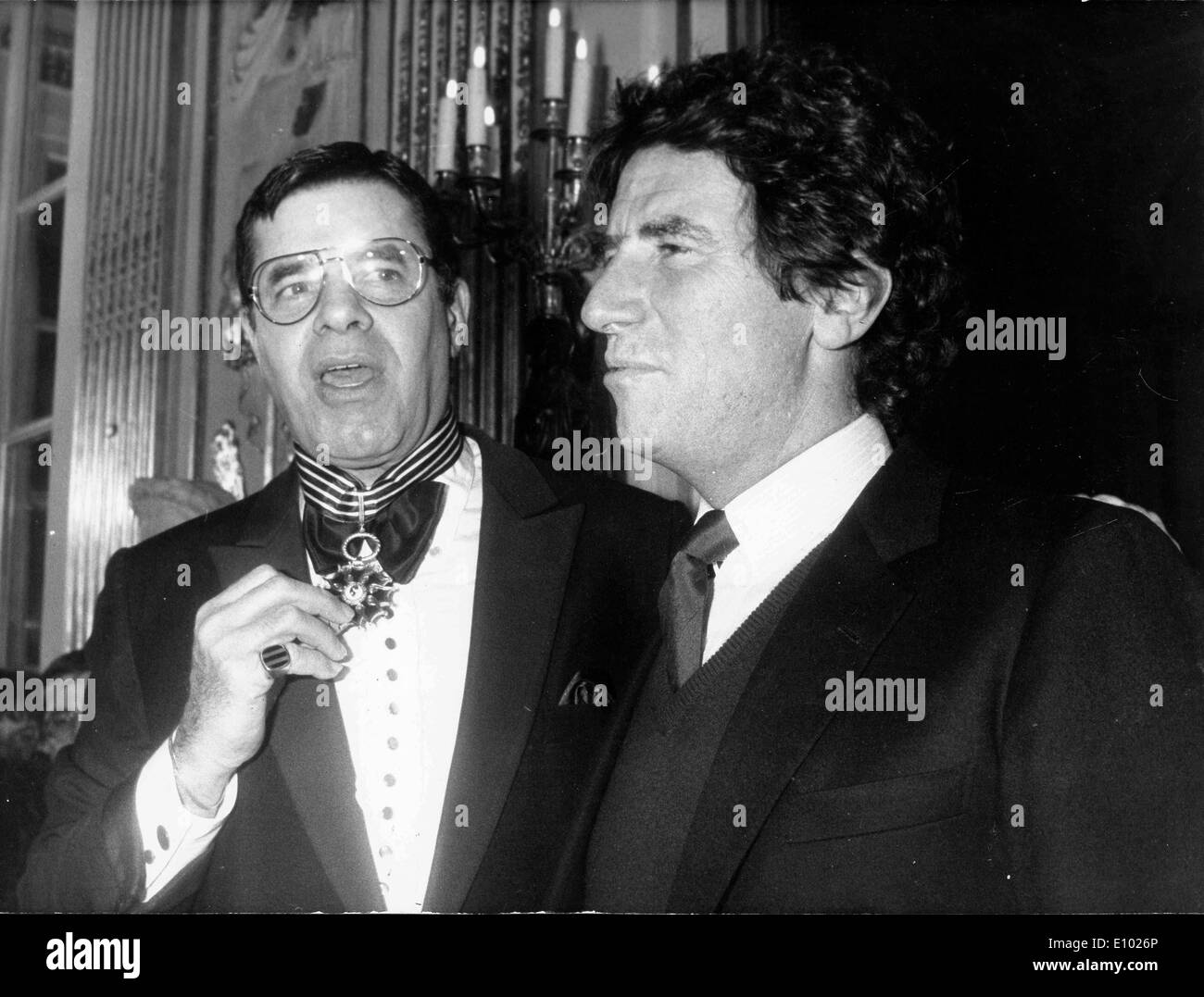 Schauspieler Jerry Lewis mit Politiker Jack Lang Stockfoto