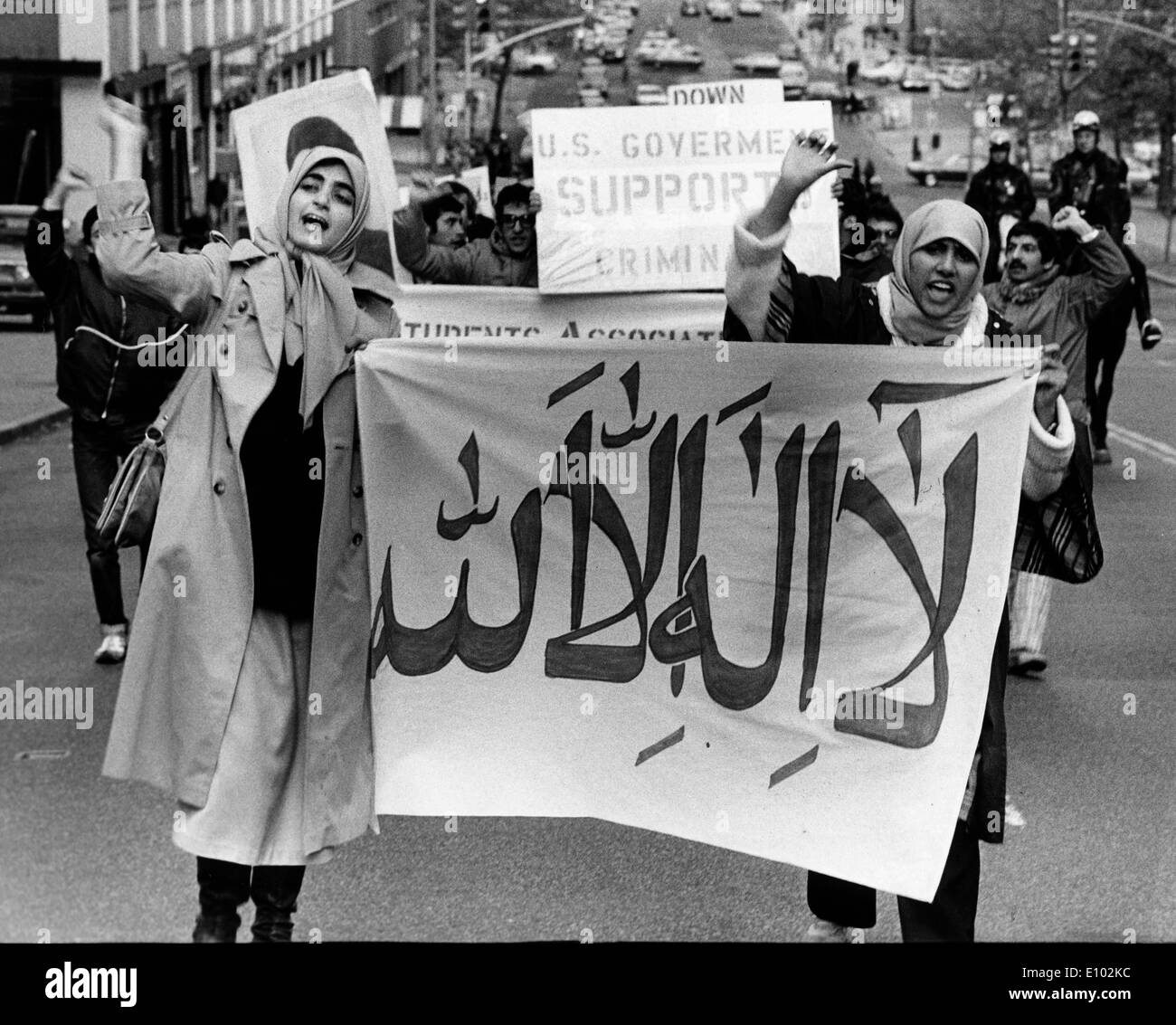 Während der Iran Geiselkrise, eine diplomatische Krise zwischen dem Iran und den Vereinigten Staaten zu protestieren Stockfoto