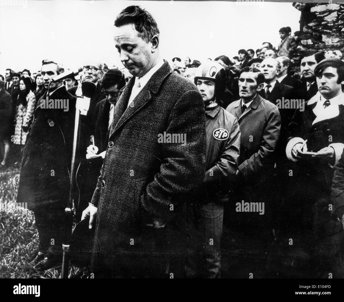 IRA-Führer Sean Mac Stiofain bei einer Veranstaltung Stockfoto