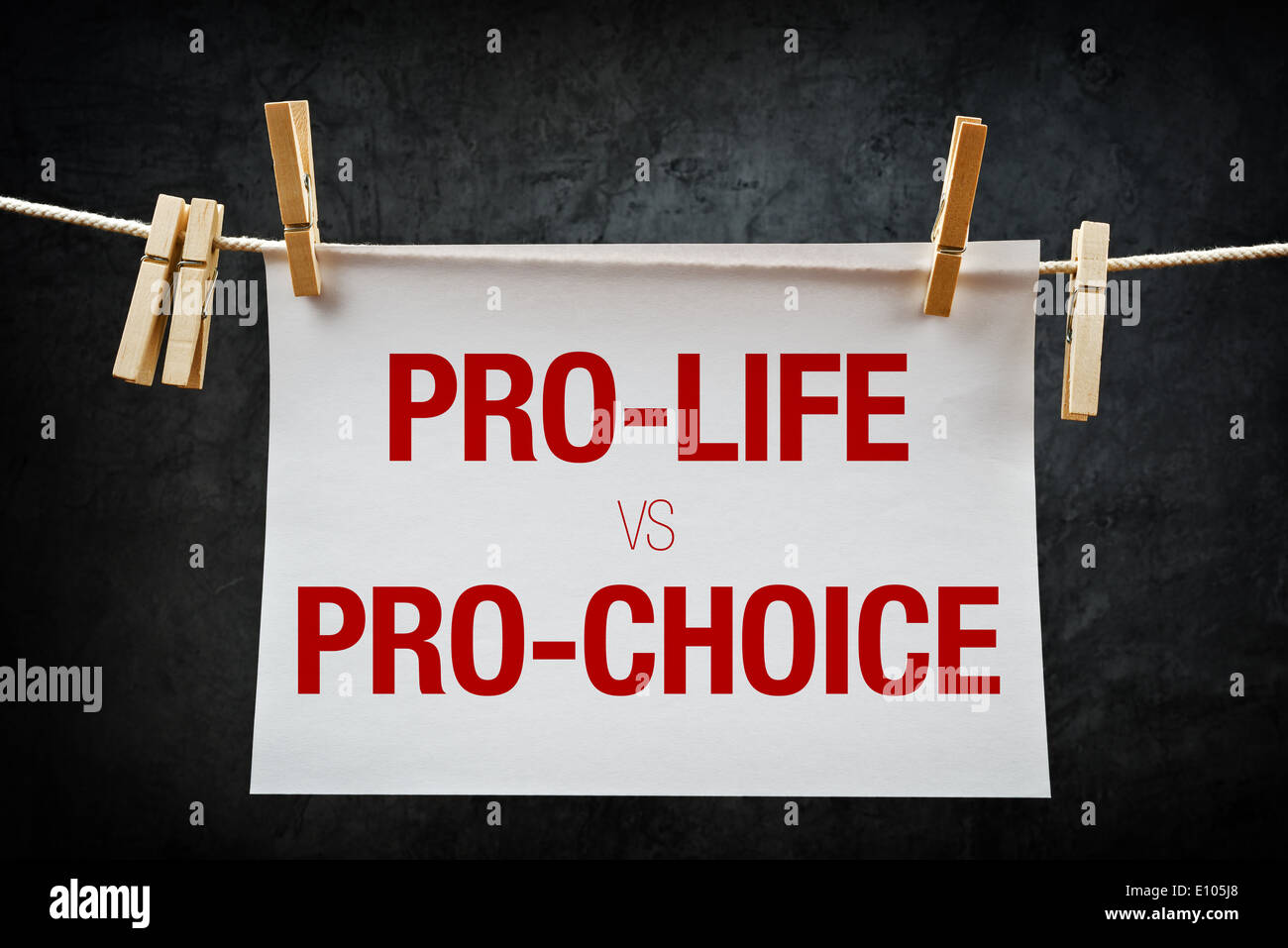 Pro-Life Vs pro-Wahl, Weibchen rechts auf Abtreibung Konzept Stockfoto