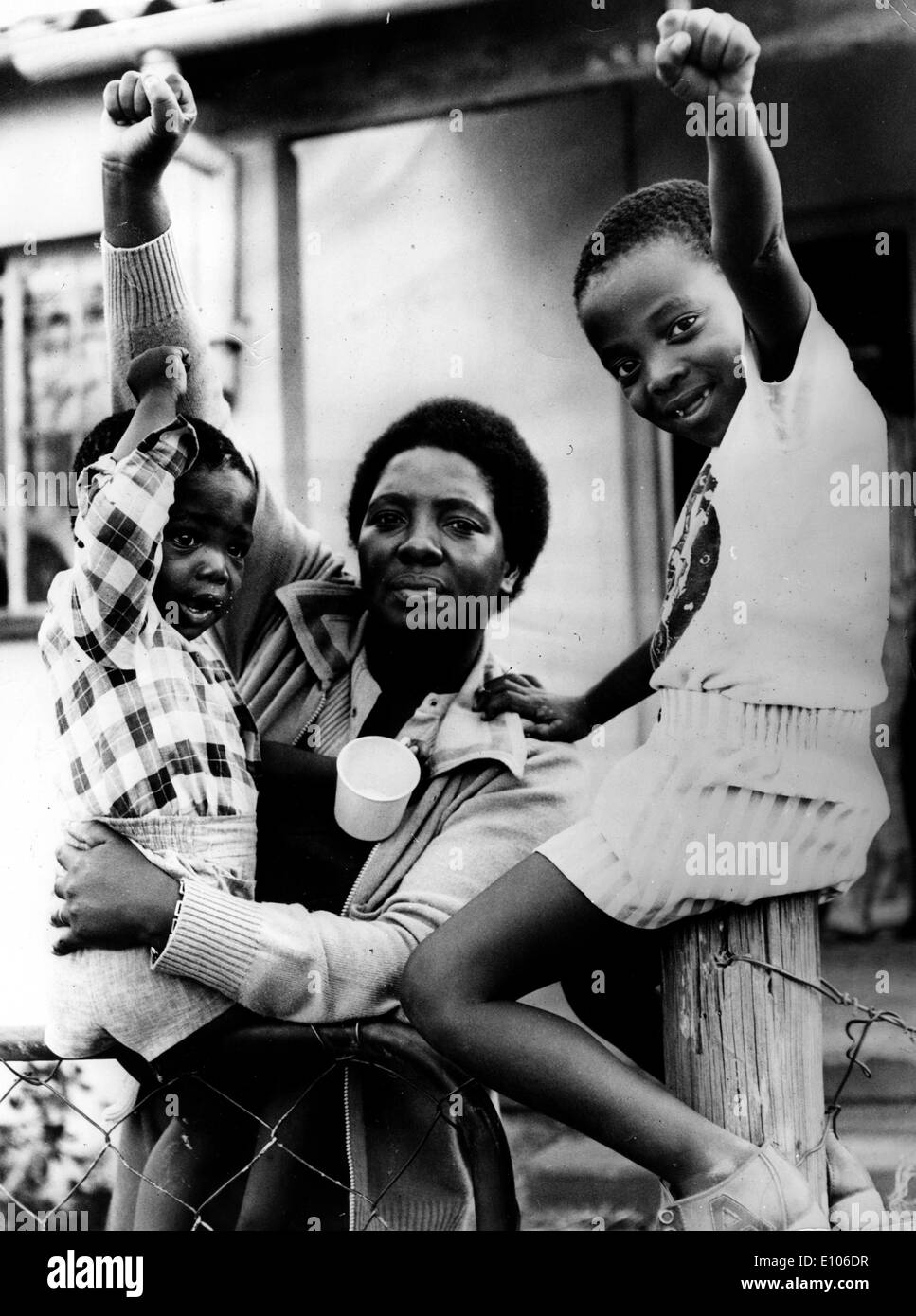 Unterstützer von Stephen Bantu Biko(18 December 1946 €"12 September 1977) war ein bekannter Anti-Apartheid-Aktivist in Südafrika Stockfoto