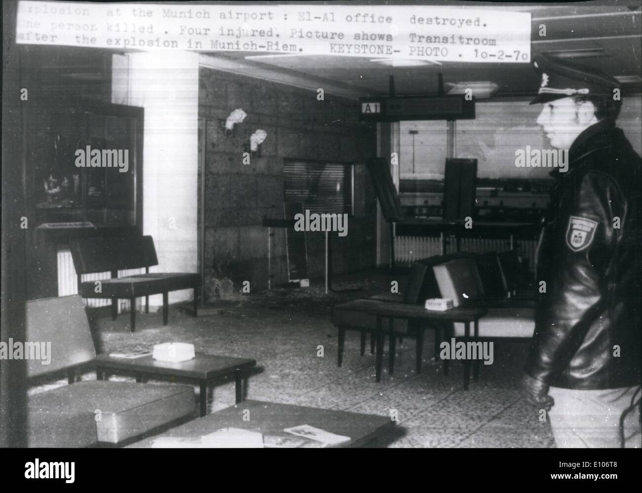 2. Februar 1970 - Explosion am Flughafen München: El Al Büro zerstört ...