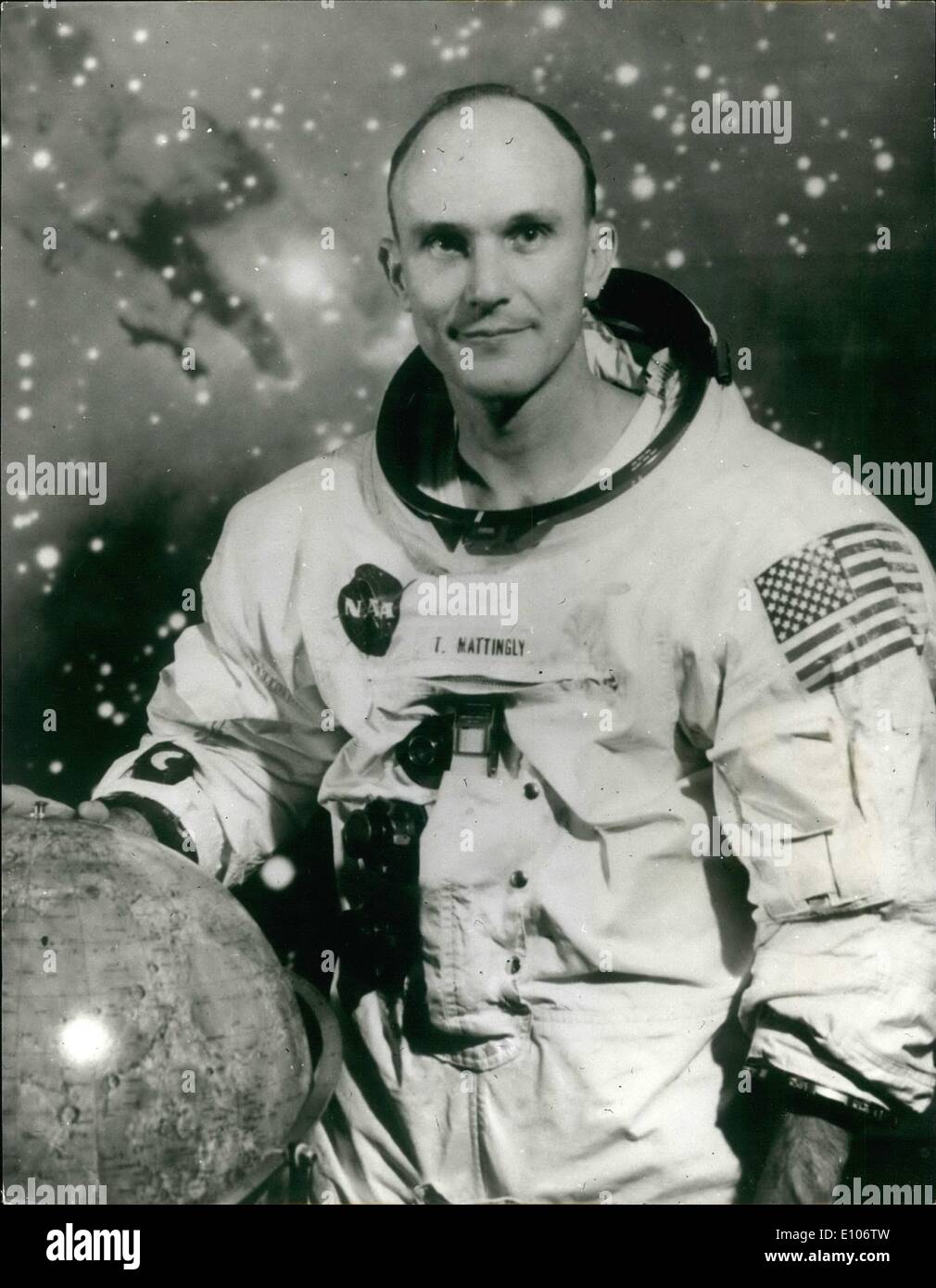 2. Februar 1970 - Befehl Modul-Pilot für Apollo 13. Foto zeigt: Astronaut Thomas K. Mattingly, Pilot der Kommandokapsel für Apollo Stockfoto