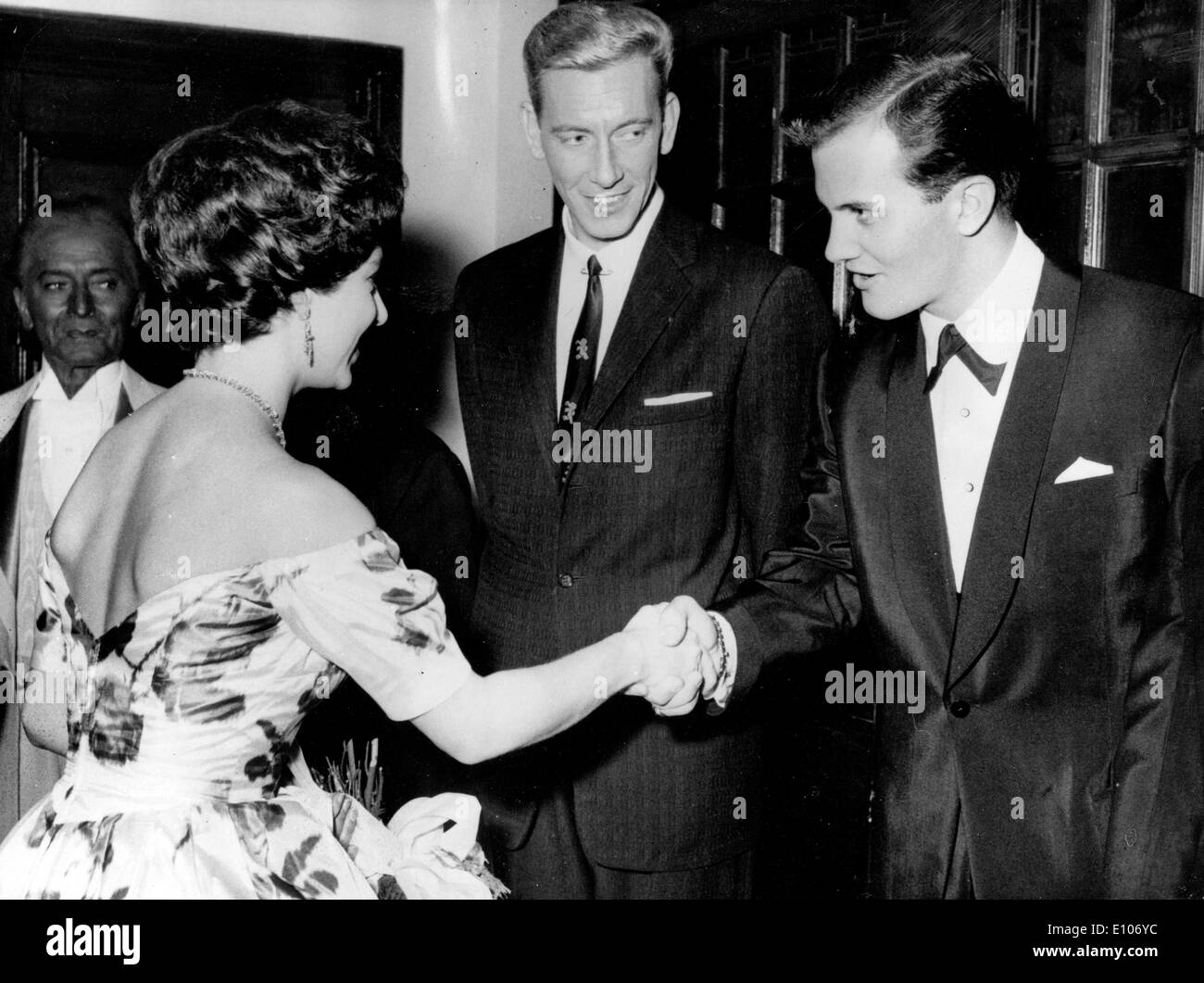 Sänger Pat Boone trifft Prinzessin Margaret Stockfoto