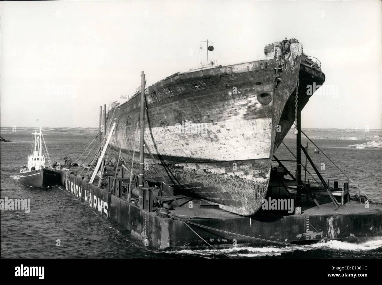 3. März 1970 - die S.S. Gro britannien auf ihrem Weg nach Hause: Der Hulk die Tannen Ozean-Schraube angetrieben Eisen-Schiff, der große S.S. Stockfoto