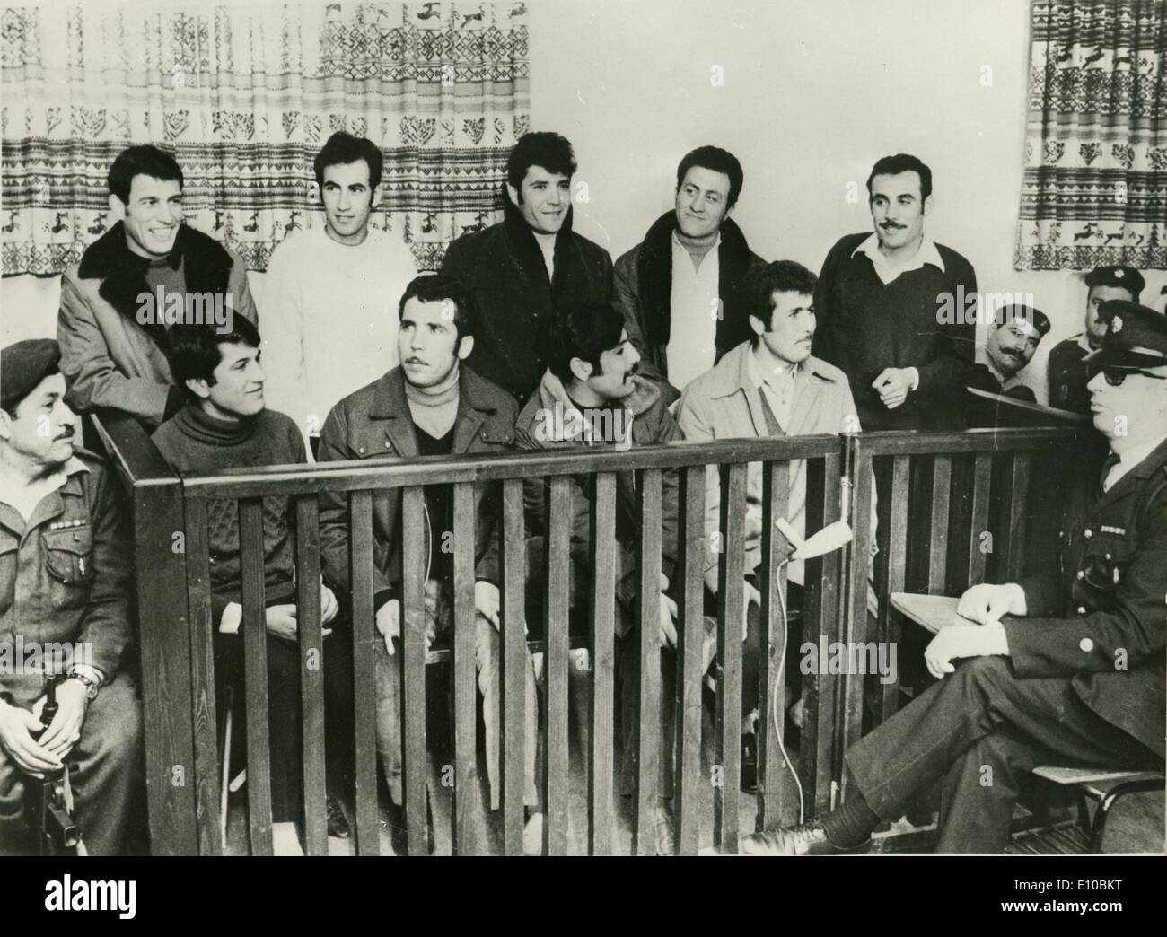 7. März 1972 - Lydda - Trail von neun Männern aus Tira, beschuldigt die Fatah zu arbeiten. . /ZU Stockfoto