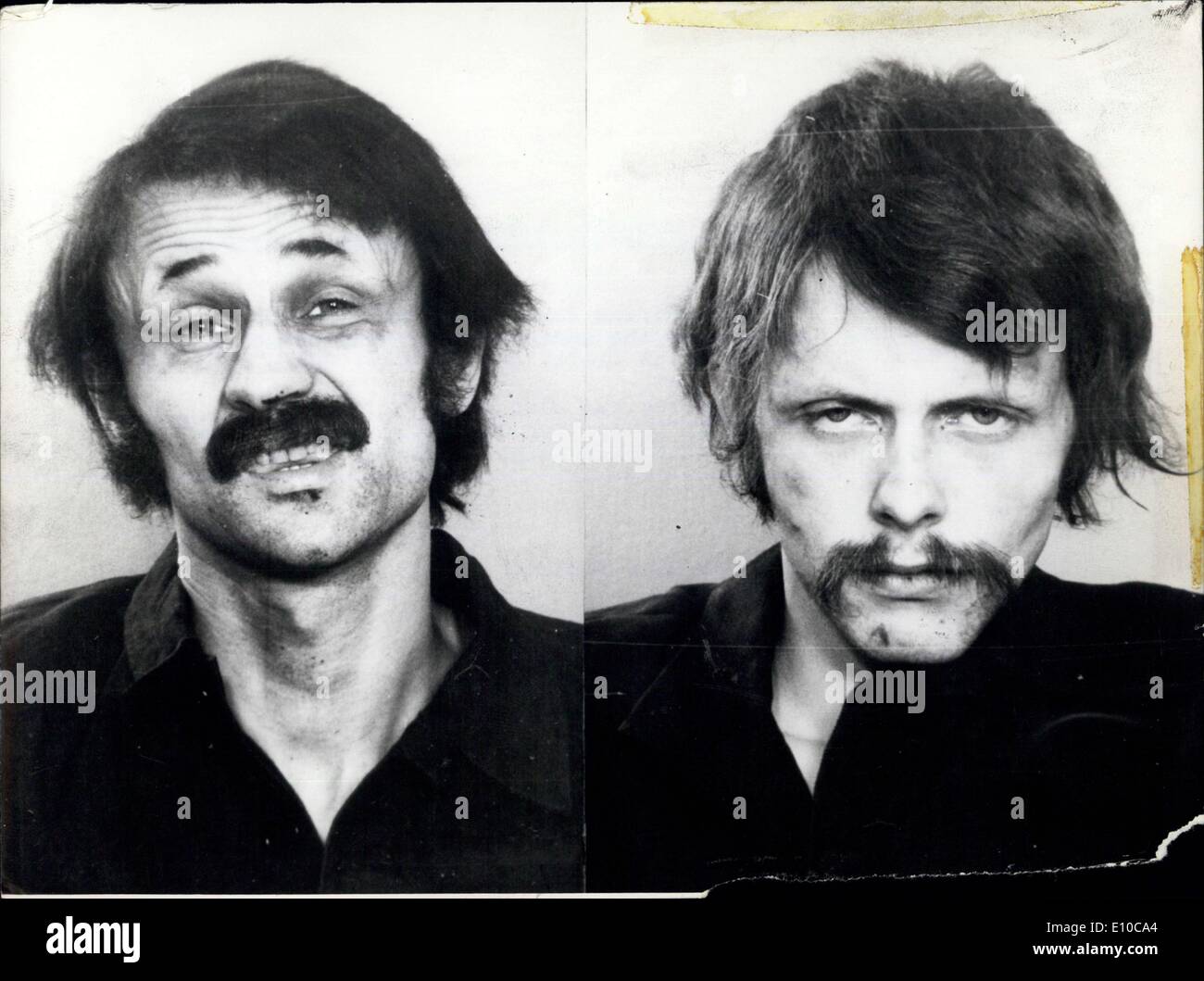 7. Juni 1972 - erfasst Terroristen Jan-Carl Raspe und Holger Meins: Neben Andreas Baader Andreas Baader, zwei weiteren Mitgliedern Stockfoto