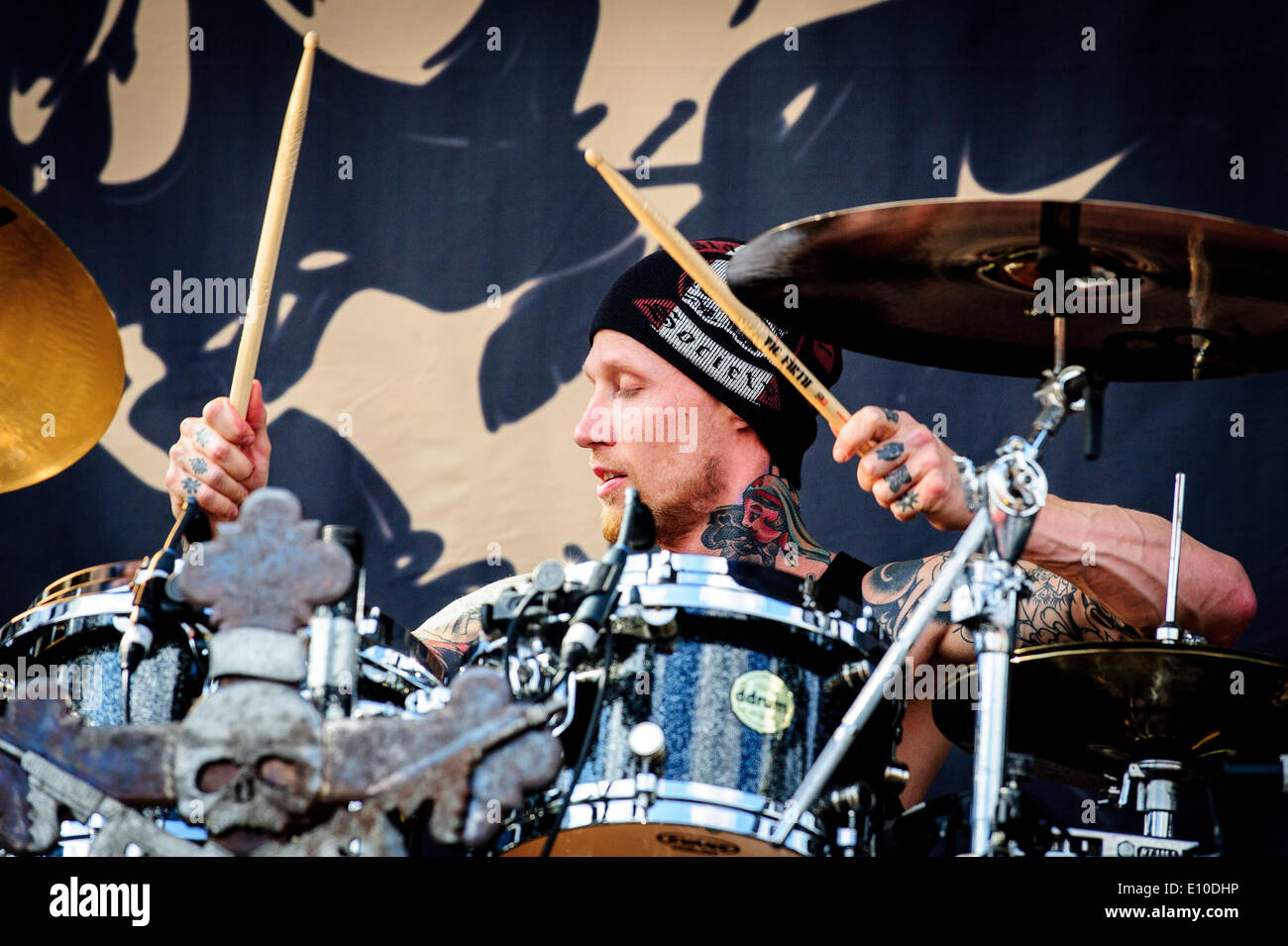 Columbus, Ohio, USA. 16. Mai 2014. Heavy Metal Bandon "Black Label Society" auf der Bühne beim Festival Rock On The Range in Columbus, Ohio. Bandmitglieder: ZAKK WYLDE, JOHN DESERVIO, JEFF FABB, DARIO LORINA © Igor Vidyashev/ZUMAPRESS.com/Alamy Live-Nachrichten Stockfoto