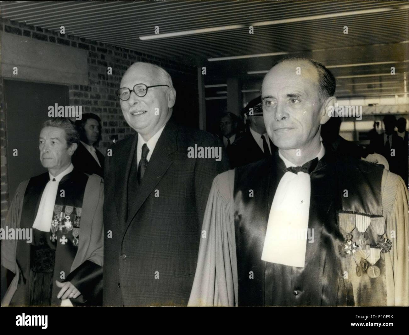 Sept. 16, 1972 - René Pleven eröffnet das neue Gerichtsgebäude Bobigny heute Morgen. Stockfoto