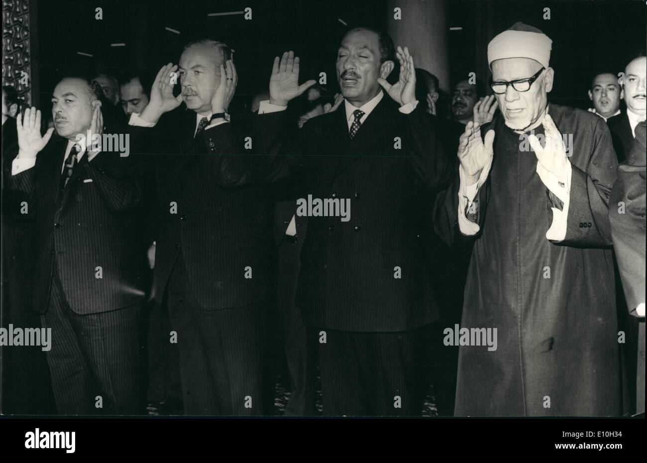 11. November 1972 - Bairam fest Gebete Präsident Anwar El Sadat kam heute Morgen um 6.40 4/40 GMT bei Al-Hussein-Moschee für t Stockfoto