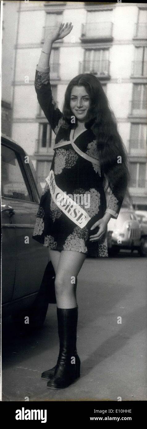 30. November 1972 - '' Miss France'' Schönheitswettbewerb Teilnehmer Marlene Campel Stockfoto