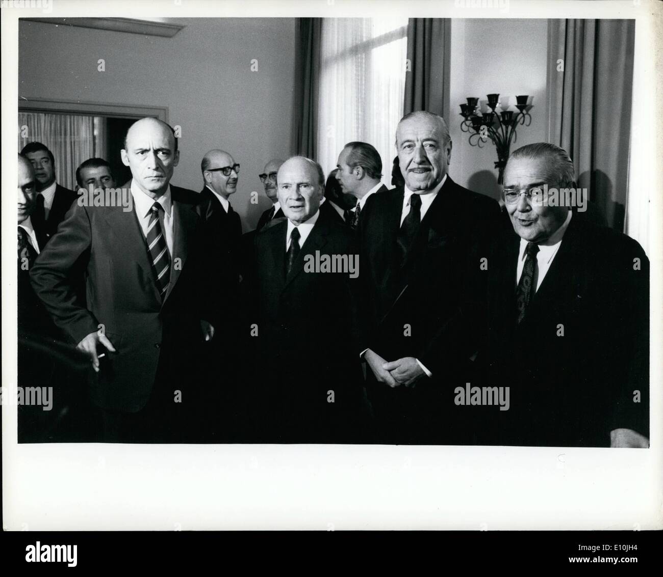 3. März 1973 - Argentinien Wahlen--Vier der Präsidentschaftskandidaten (vier L, R): Francisco Guillermo Manrique, Vicente Stockfoto