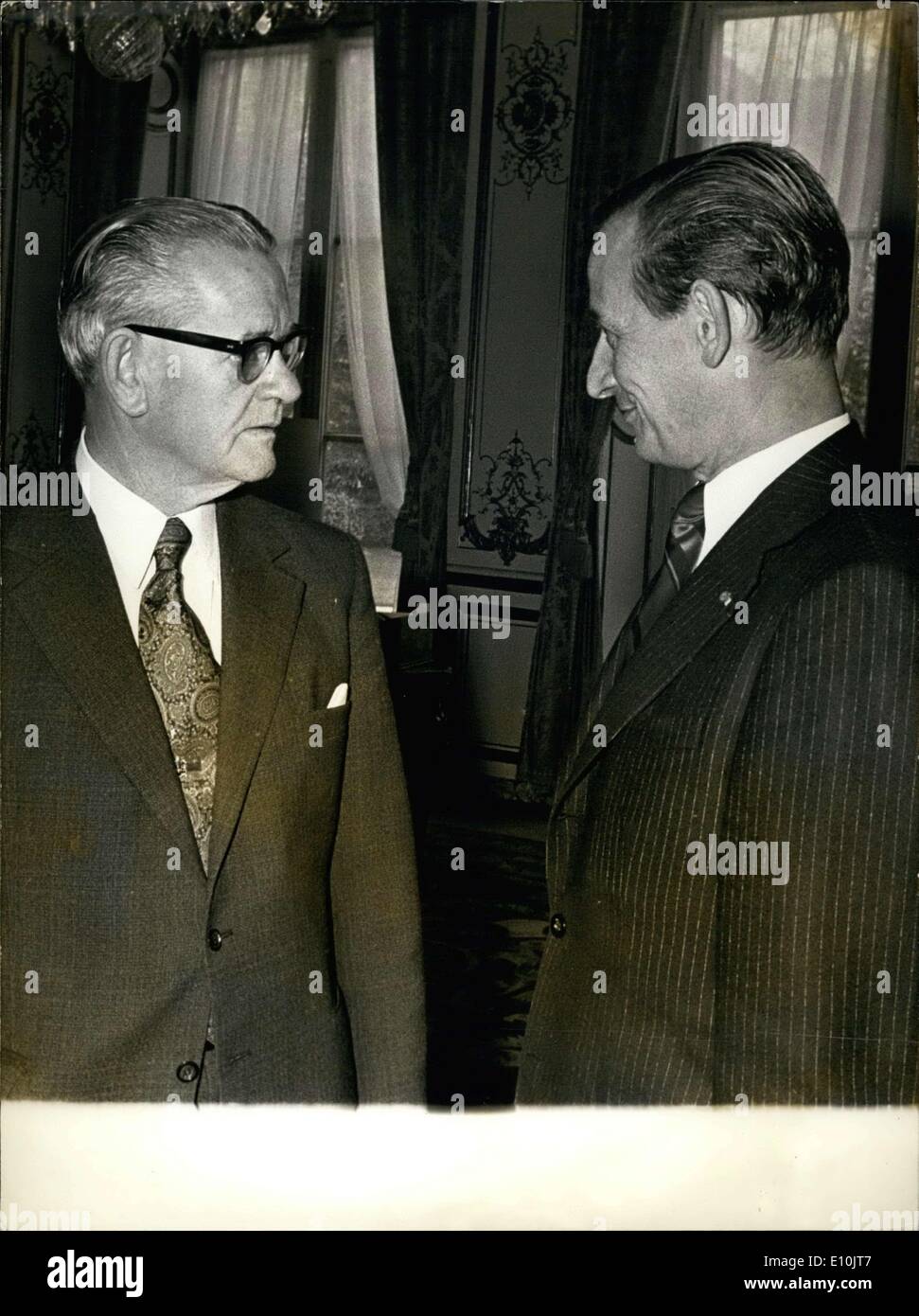 27. April 1973 - kam der Vize-Premierminister von Neuseeland, Mr Hugh Watt, nach Paris, um das Problem der Frankreichs nukleare diskutieren Stockfoto