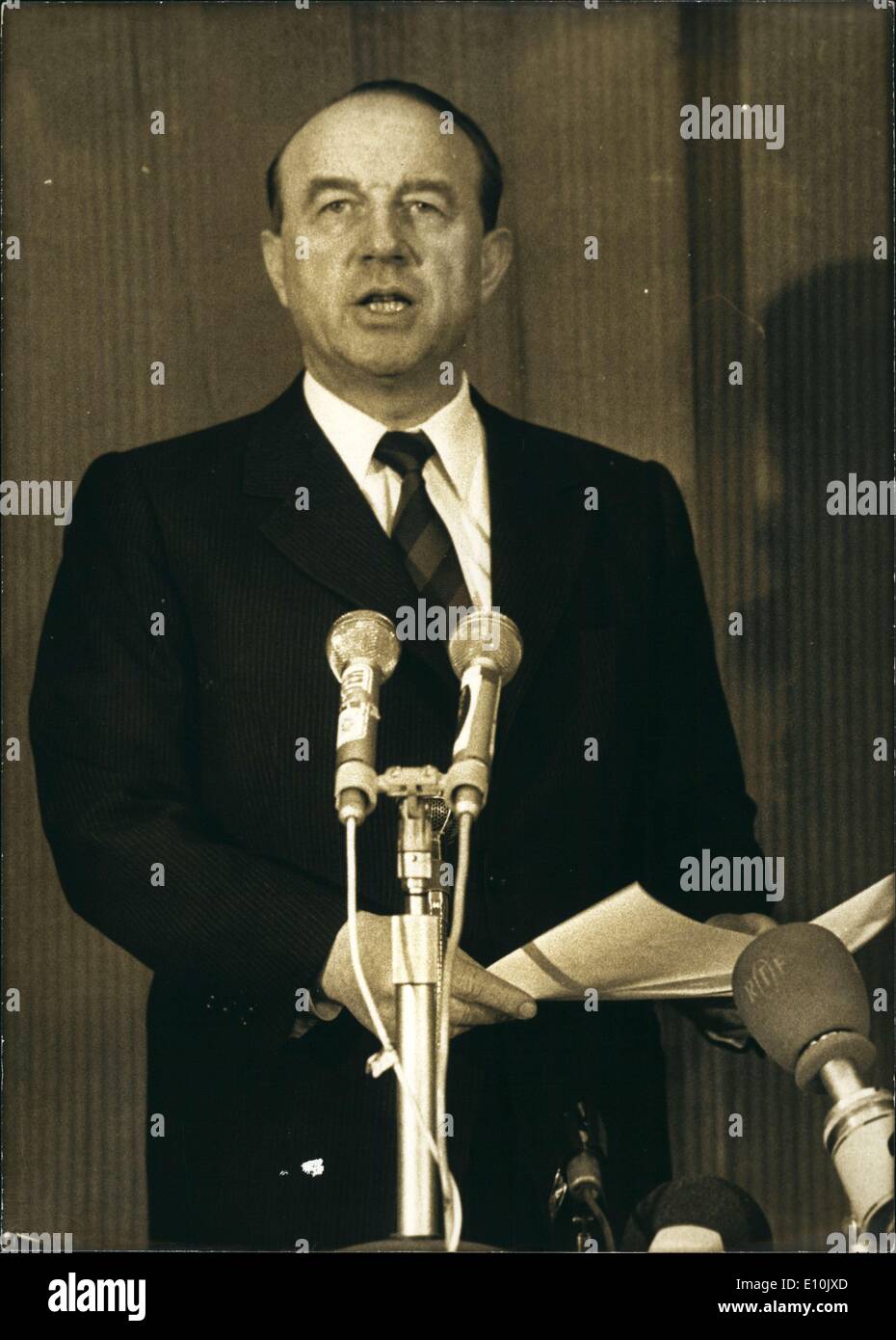 12. März 1973 - Herr Raymond Marcellin der konservativen französischen Partty Stockfoto