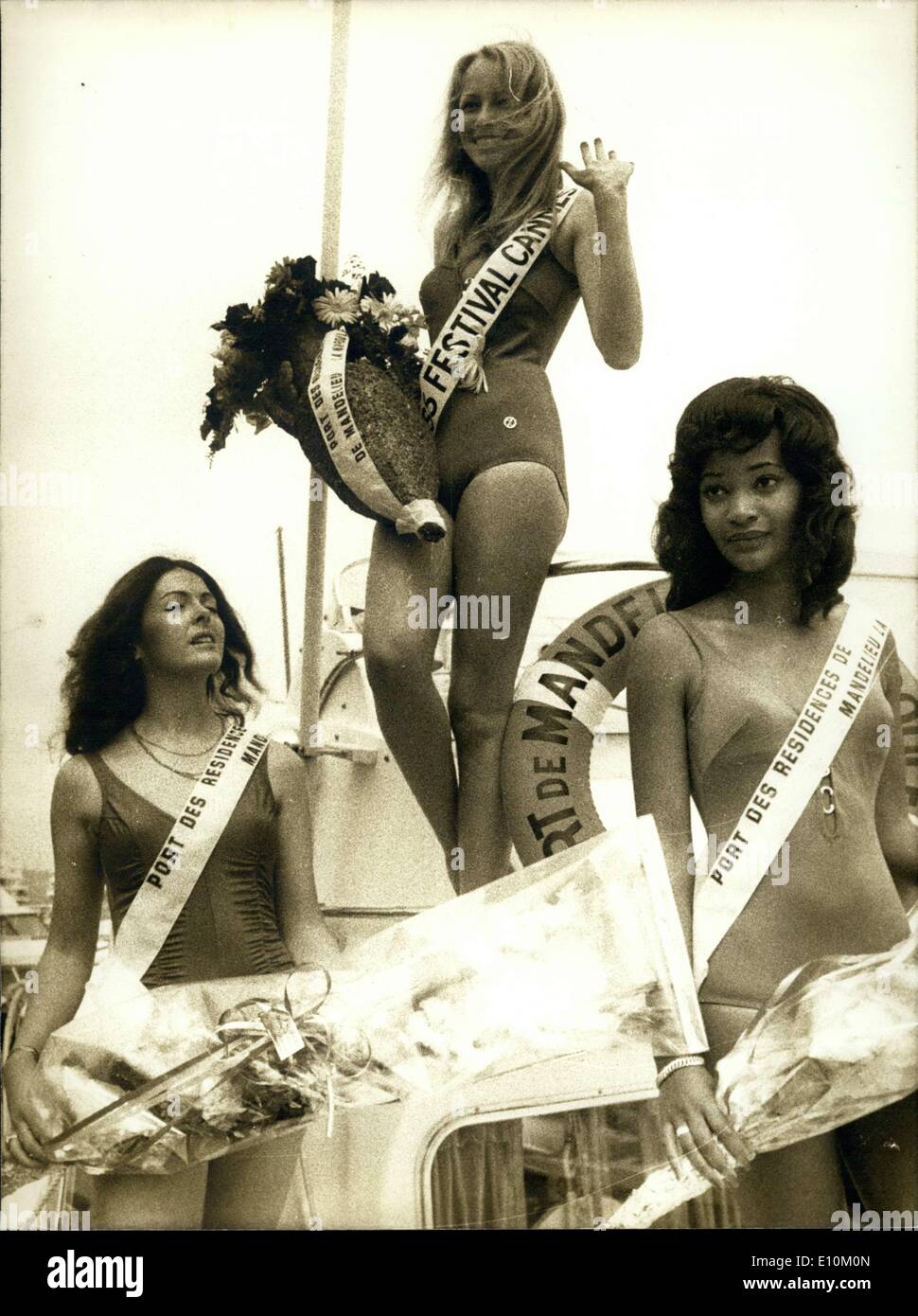 21. Mai 1973 - Miss Cannes Festival Gewinner Veronique Mercier Dauphines Stockfoto