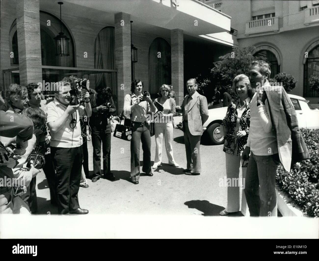 24. Mai 1973 - begab Newmann sich die USA bei den Filmfestspielen von Cannes vertreten durch seinen Film "die Wirkung von Gammastrahlen auf Man-in-the-Moon Marigolds'' zeigen. Seine Frau ist gut positioniert, um die beste weibliche Rolle Auszeichnung zu erhalten. Stockfoto