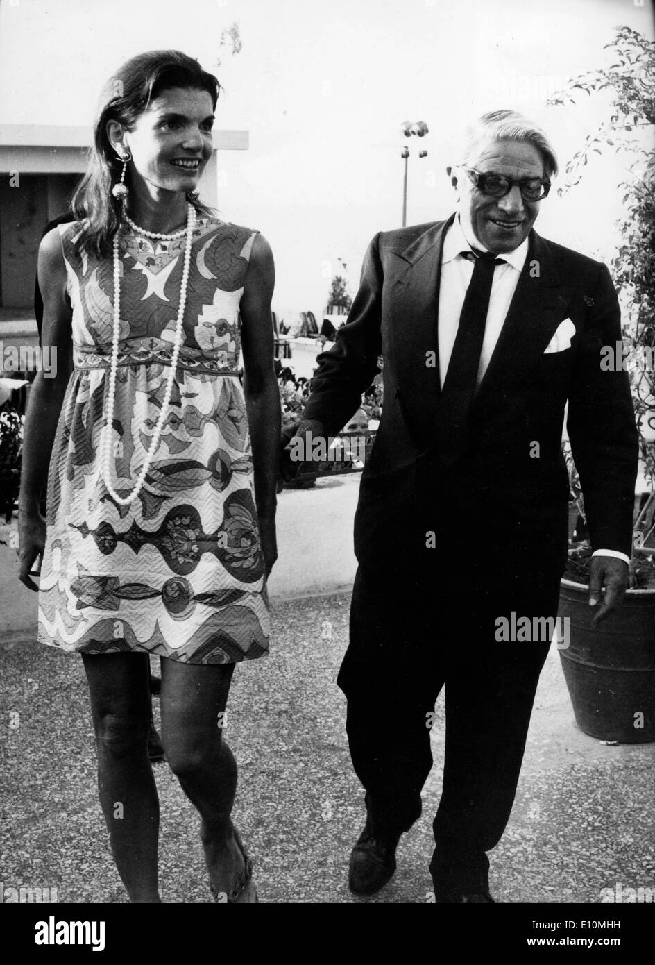 Jackie Kennedy mit Ehemann Aristotle Onassis Stockfoto