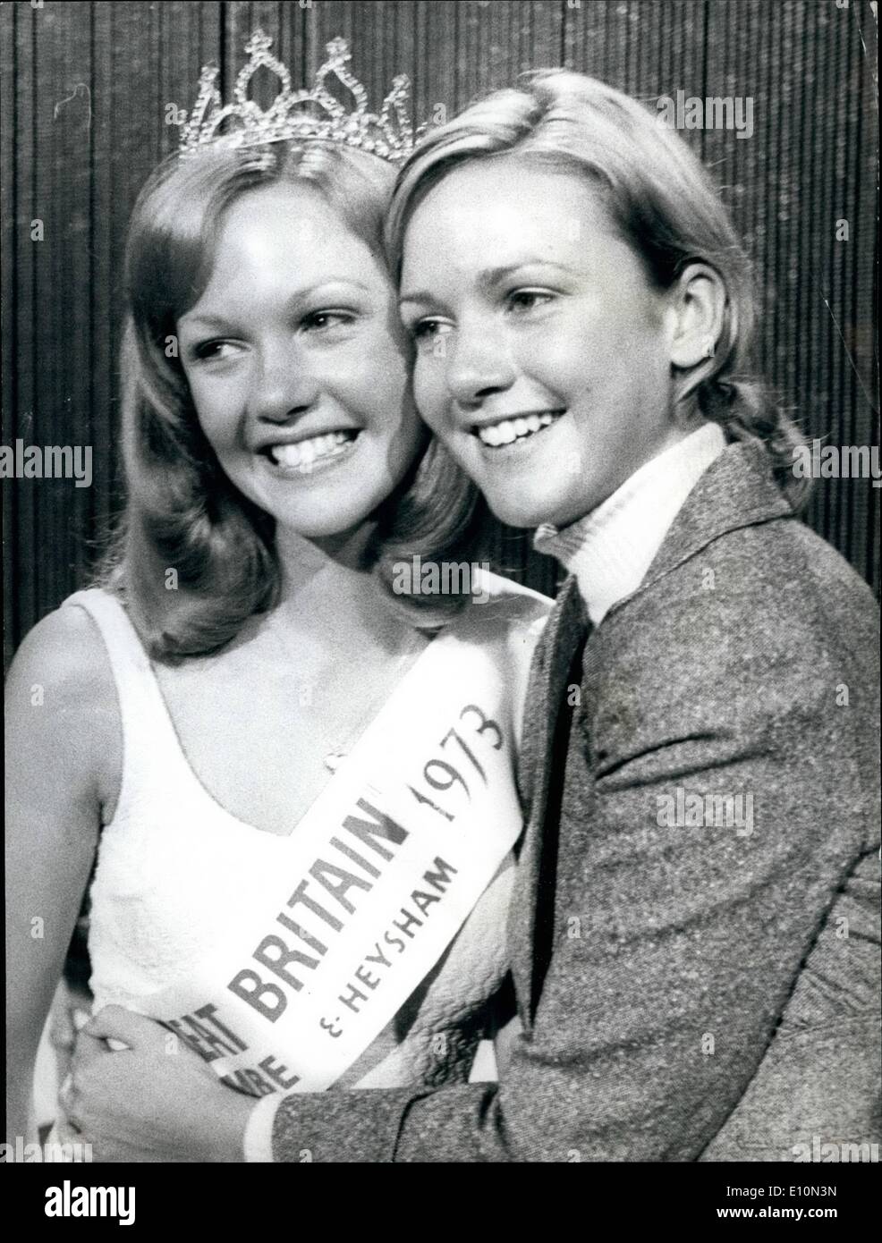 8. August 1973 - Miss Großbritannien 1973:21-Jahre alte Gay Spink, von Halifax, gestern gewann den Titel der Miss Großbritannien 1973 - Stockfoto