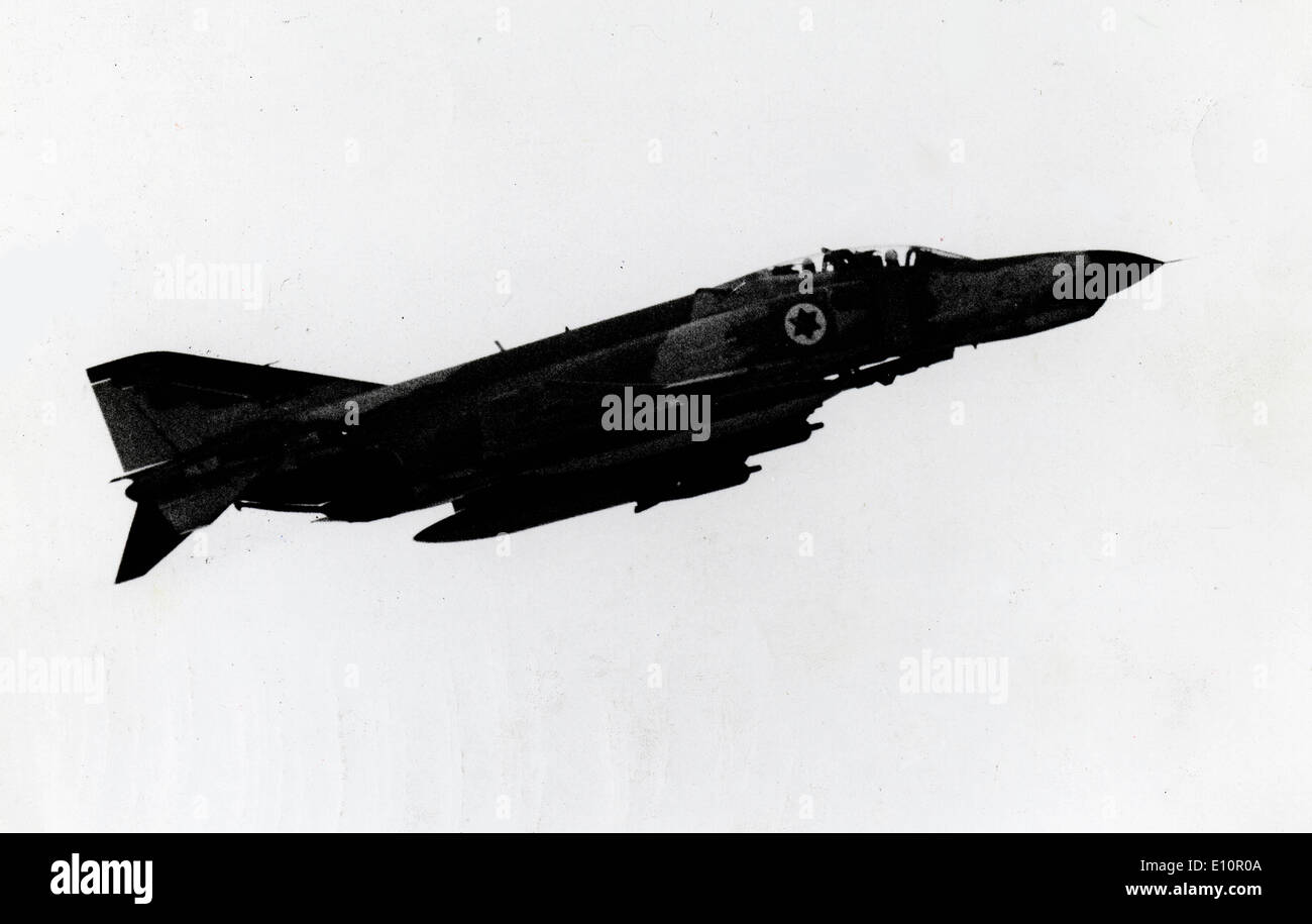 1973 Jom-Kipper-Krieg - "F-4 Phantom II" ein Überschall, Langstrecken, Allwetter-Jagdbomber, betrieben von der iranischen Luftwaffe. Stockfoto