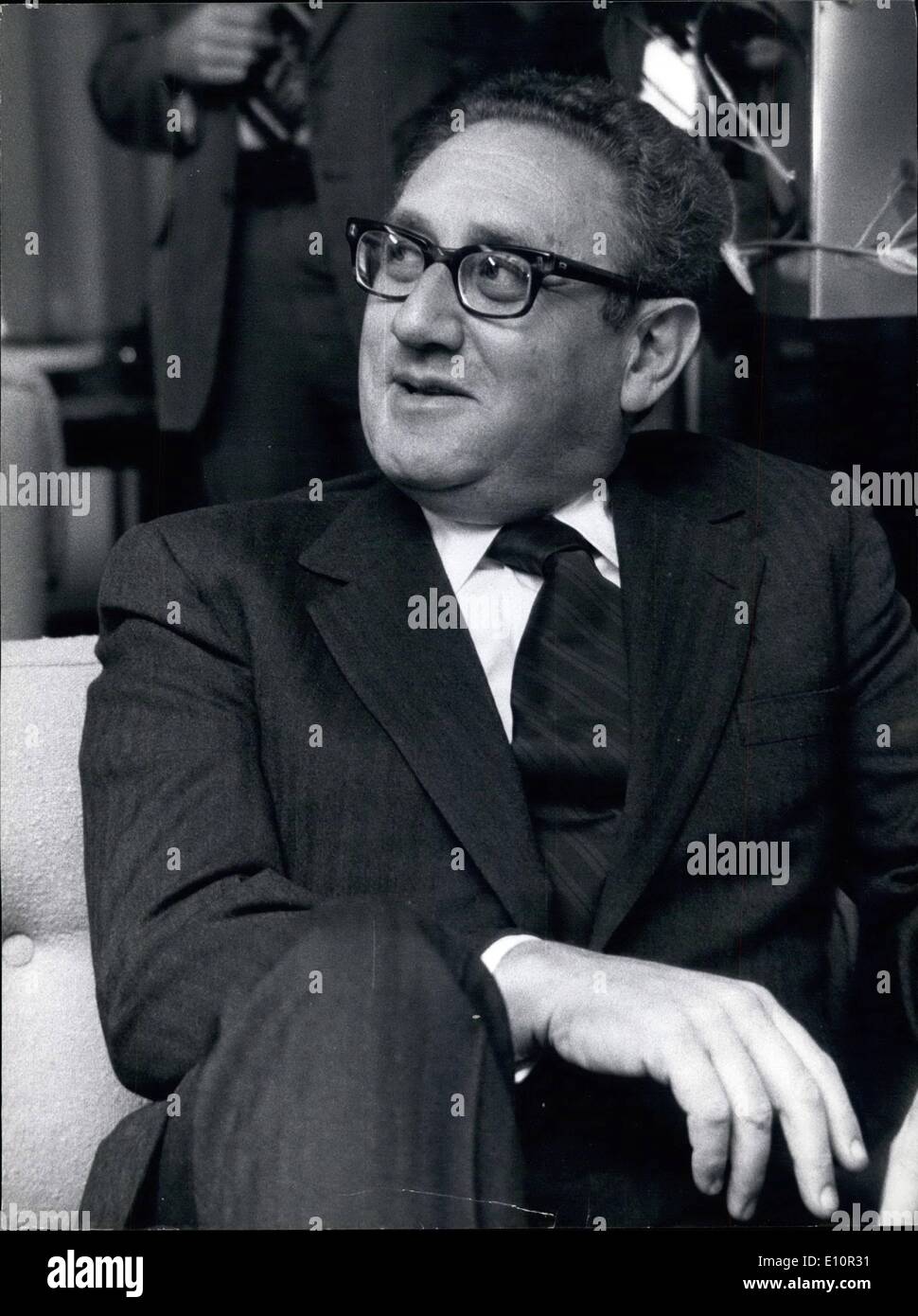 12. Dezember 1973 - Henry Kissinger in Brüssel. Stockfoto