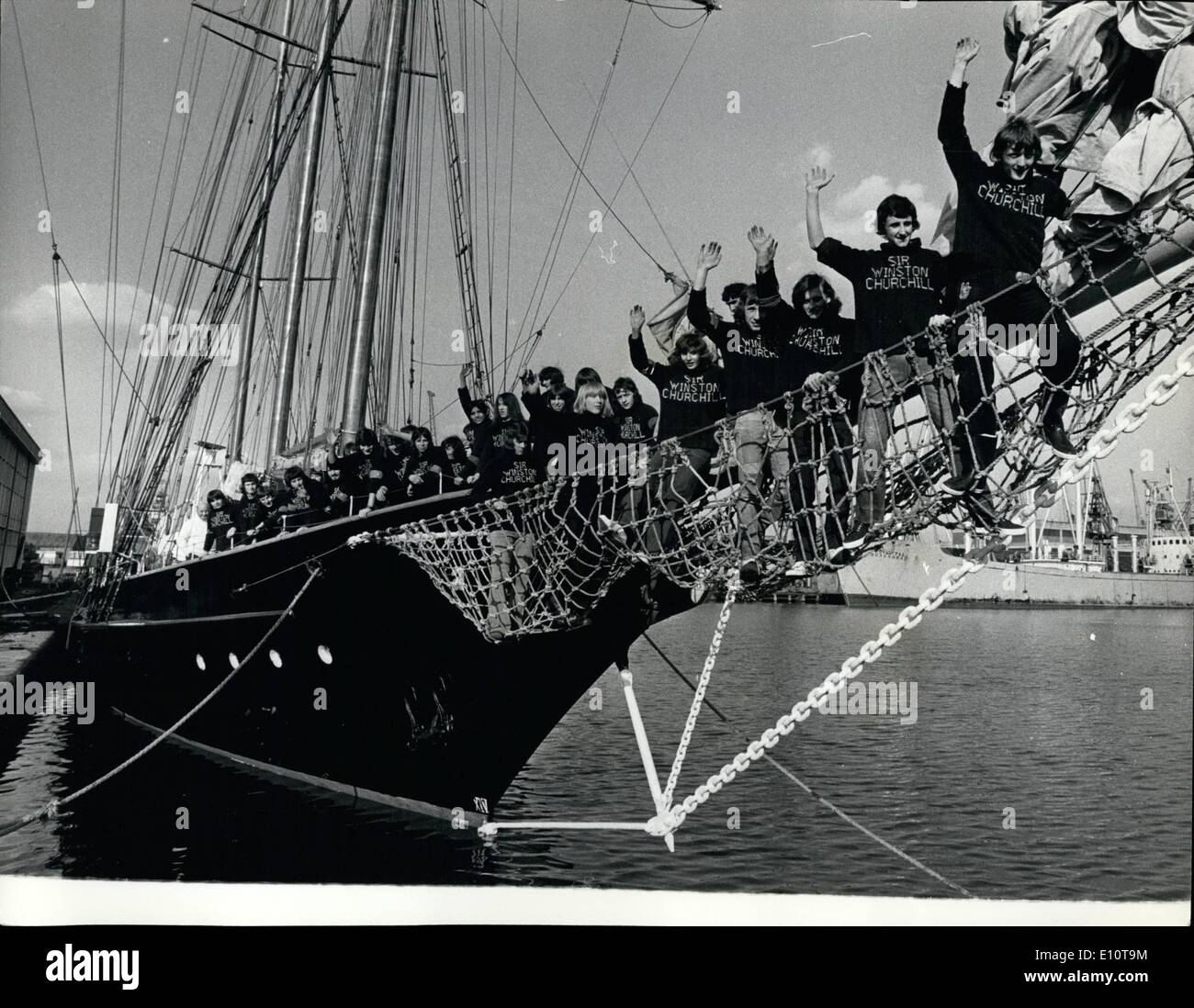 3. März 1974 - Segeln zum Abenteuer: Ein w mit einen Unterschied für die Sail Training Association-Schoner, Sir Winston Churchill Stockfoto