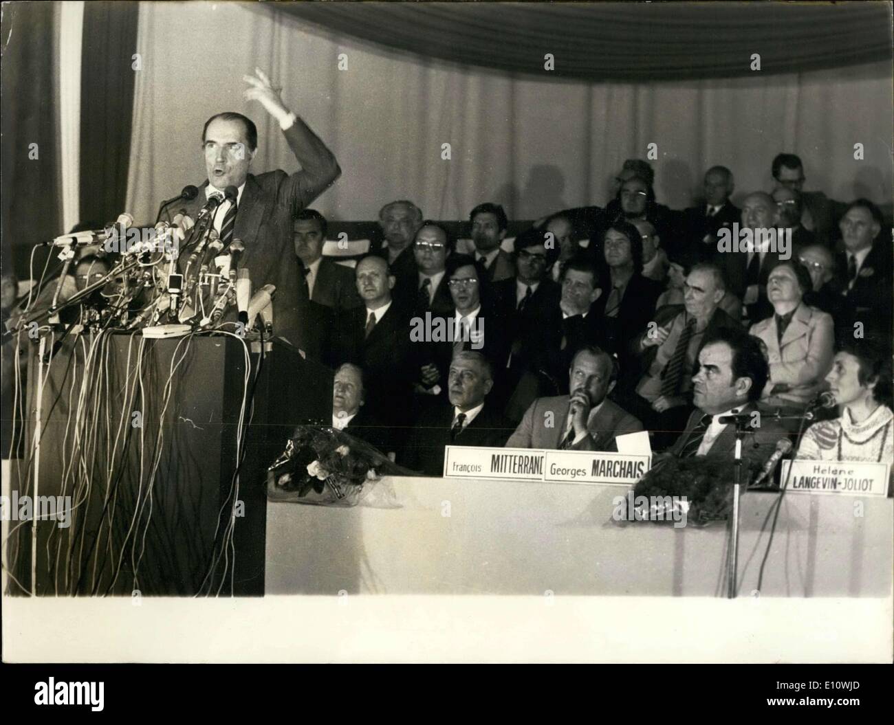 26. April 1974 - Kommunisten, Sozialisten und radikale--alle Sozialisten--beteiligte sich an einem einheitlichen treffen, gekennzeichnet durch die Wahlen Stockfoto