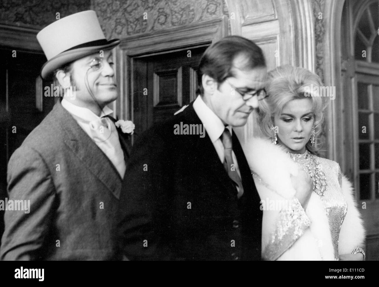 Schauspieler Oliver Reed, Jack Nicholson und Ann-Margret in "Tommy" Stockfoto