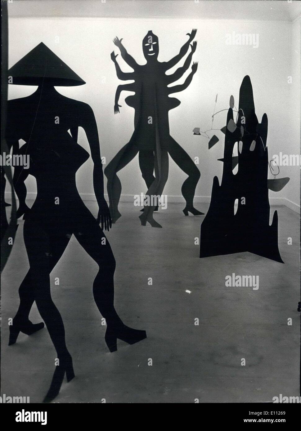 22. Januar 1975 - Viecher Skulpturen von Calder Maeght Galerie Paris Stockfoto