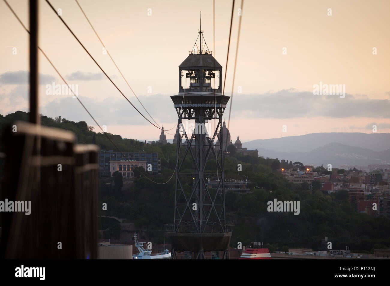 Air-Kabel-Turm, Barcelona Stockfoto