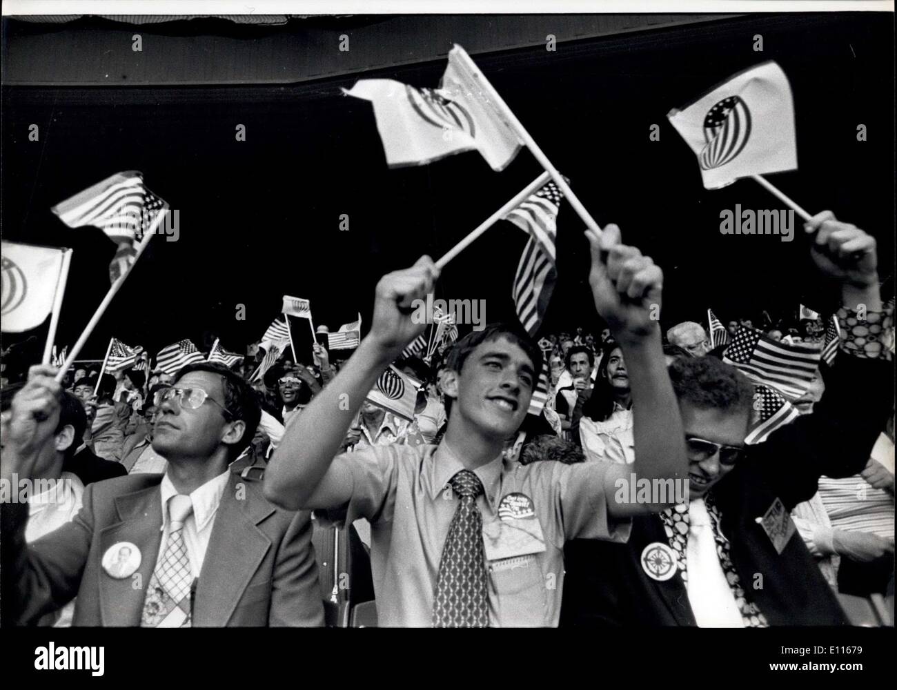 6. Januar 1976 - Bicentennial Gott segne Amerika Festival von Reverend Sun Myung-Vereinigungskirche. Stockfoto