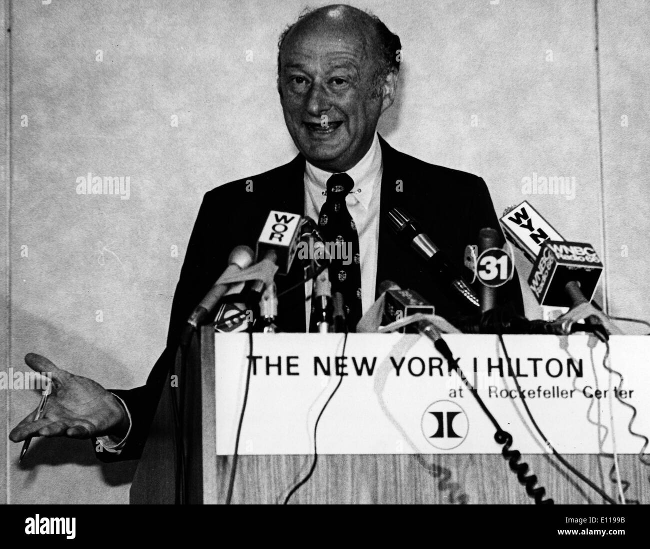 Bürgermeister Edward Koch kündigt Wiederwahl plan Stockfoto