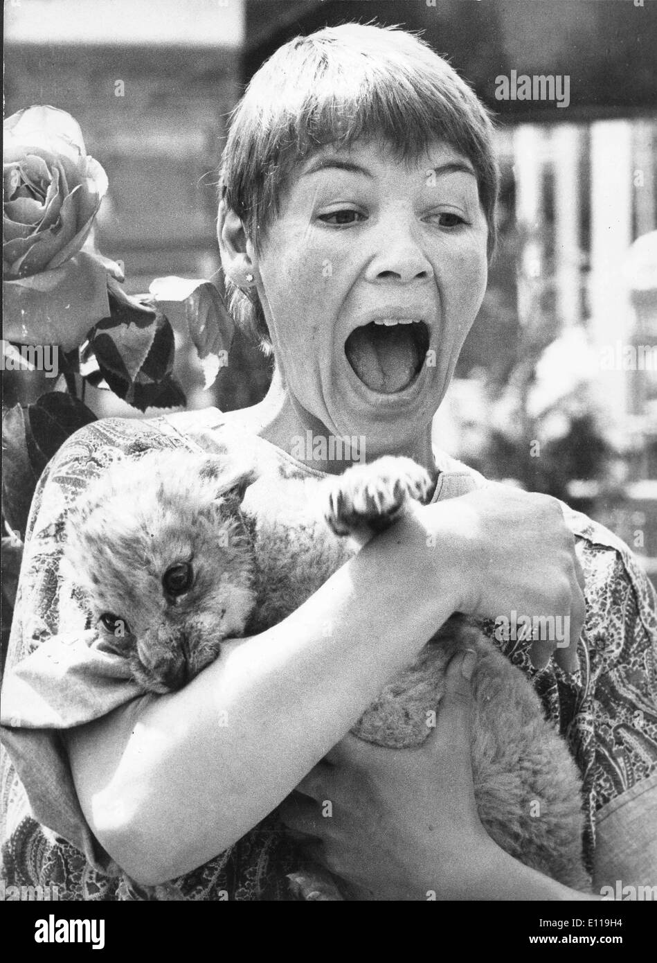 Schauspielerin Glenda Jackson ist etwas von Löwenjunges Stockfoto