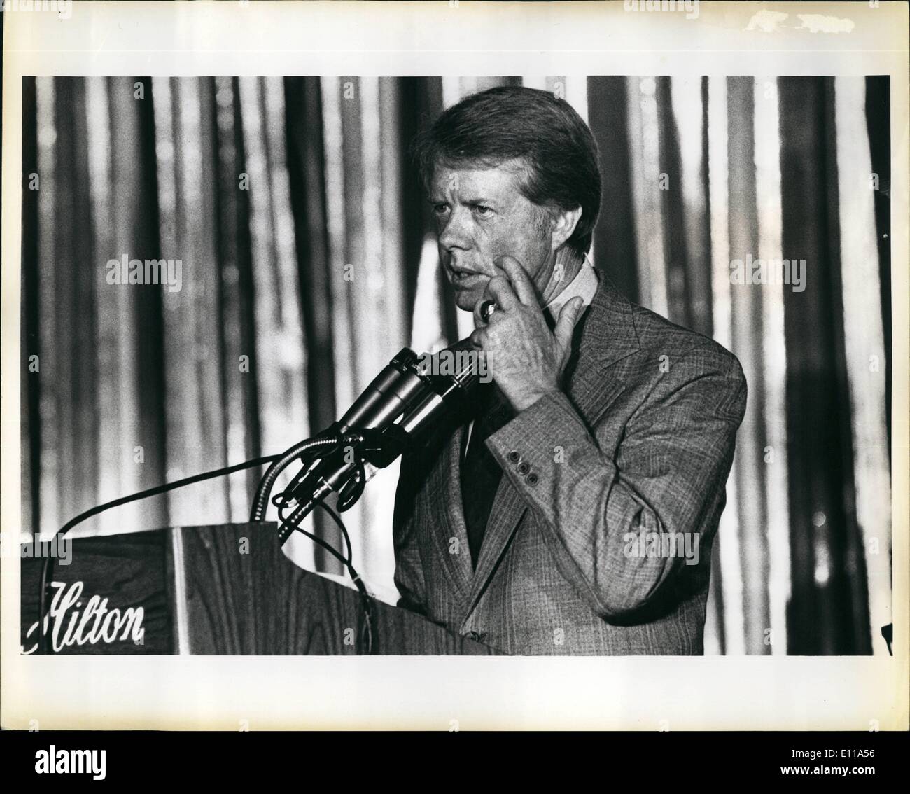 6. Juni 1976 - Jimmy Carter, NY State demokratischen Delegiertenversammlung im Satter Hilton Hotel in New York City Stockfoto