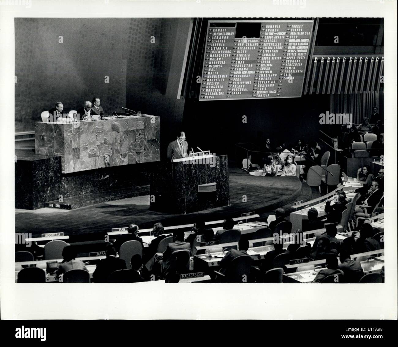 5. Oktober 1976 - UN General Assembly - Brit. ausländische Sek. Anthony Crosland. Stockfoto