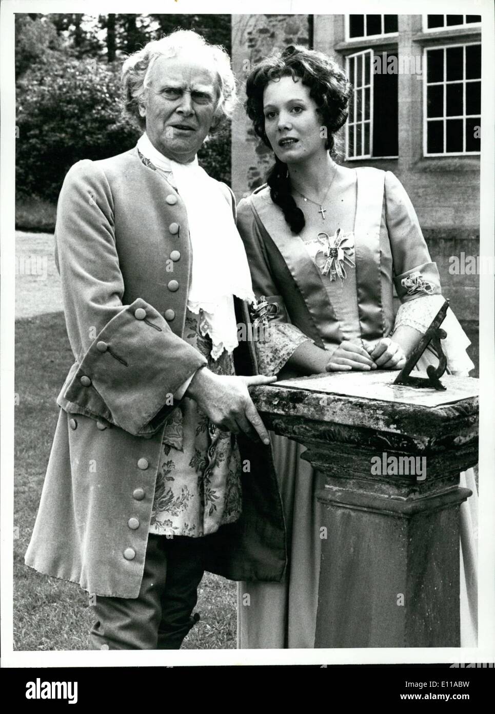 6. Juni 1976 - Ralph Michael, als Sir Frederick Vernon mit Jane Wymark als seine Tochter Diana, in Sir Walter Scotts verwegene Geschichte, Rob Roy. Die sechste und letzte Episode von dieser seriellen Sonntag Nachmittag wird am 20. März auf BBC - 1 gezeigt. Stockfoto