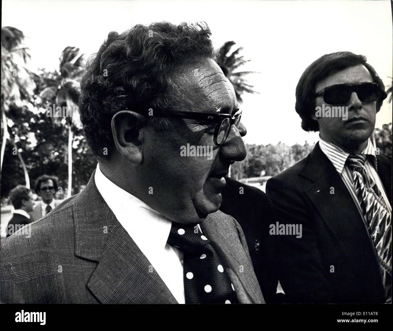 28. Juni 1976 - Henry Kissinger Ankunft für Wirtschaftswissenschaften Gipfel in Puerto Rico. ESS.c Stockfoto