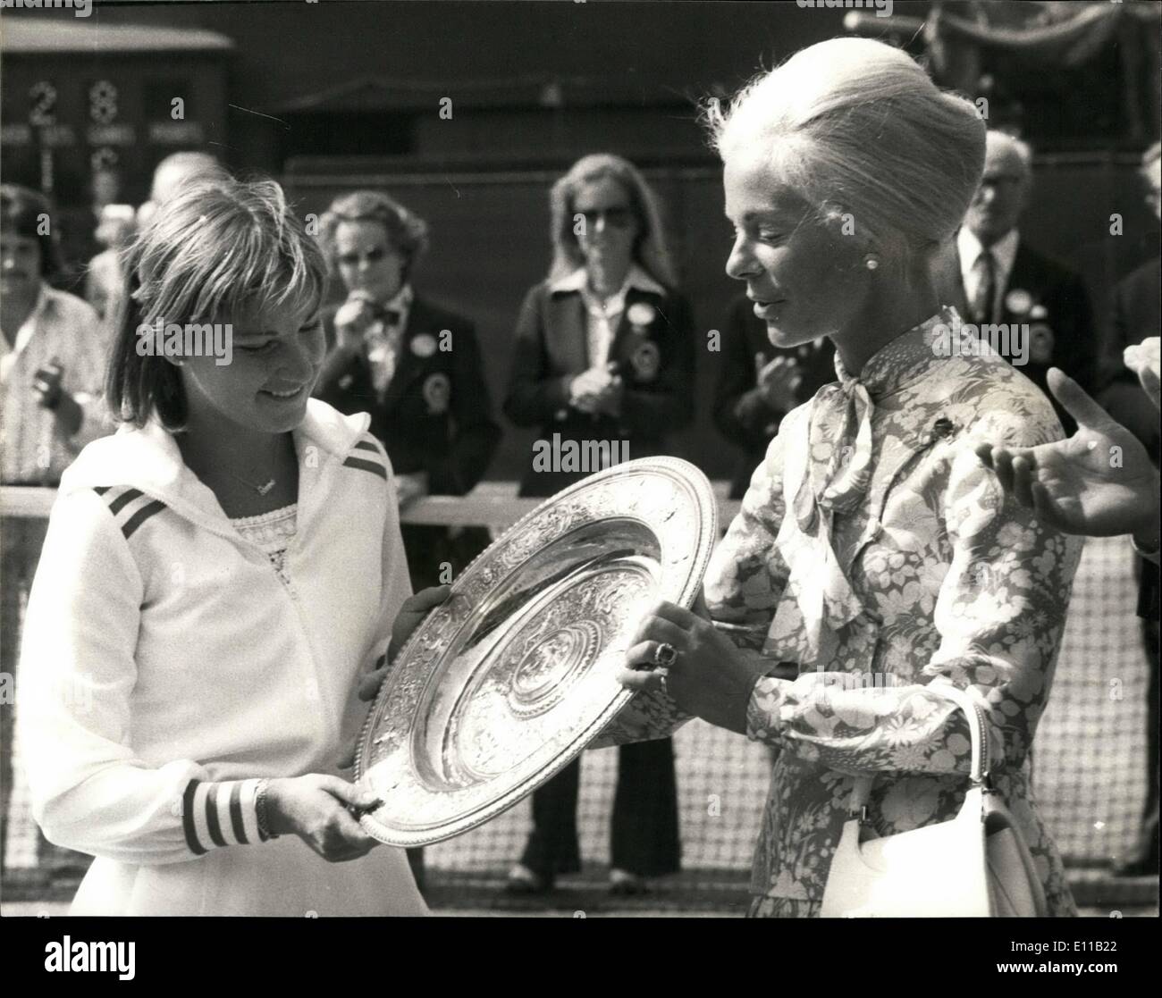 7. Juli 1976 - Chris Evert USA ist der neue Wimbledon Singles Champion: Chris Evert USA heute wurde die neue Wimbledon Damen " Stockfoto